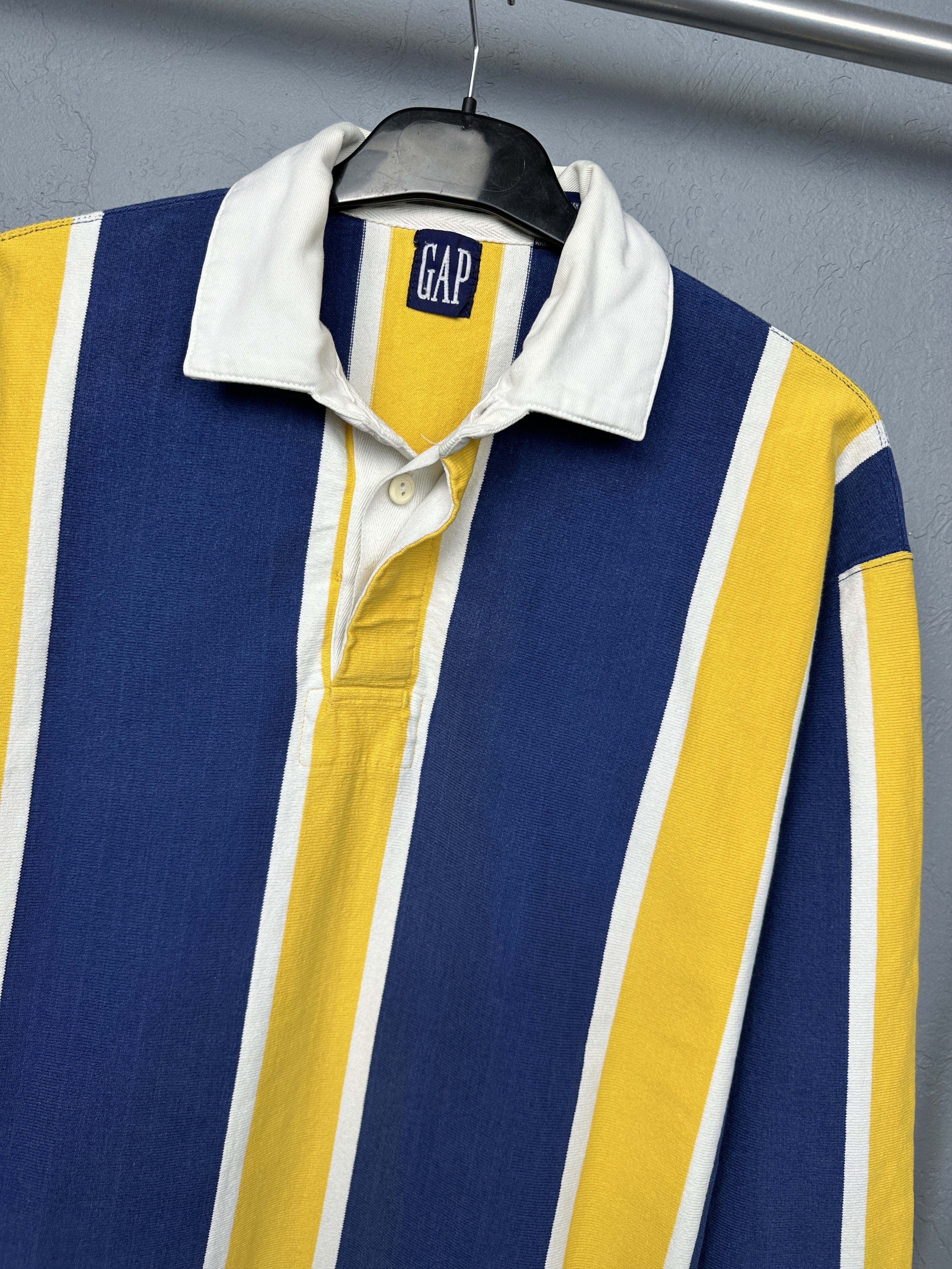 Gap Gap 90s Vintage Mens Rugby Long Sleeve Striped Polo Shirt Size US M / EU 48-50 / 2 - 2 Thumbnail