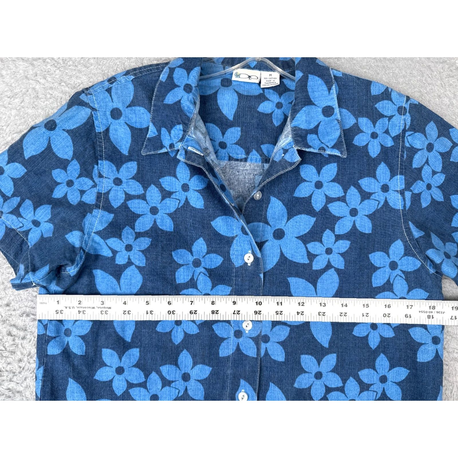 Ocean Pacific Ocean Pacific Shirt Men Medium Floral Hawaii Blue Cotton Short Sleeve Size US M / EU 48-50 / 2 - 7 Thumbnail