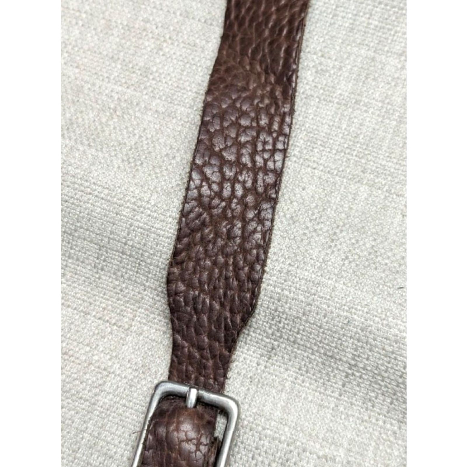 Vintage VINTAGE COWHIDE leather SUSPENDERS brown ONE SIZE adjustable TRIGGER SNAP Mens Suspenders Size ONE SIZE - 4 Thumbnail