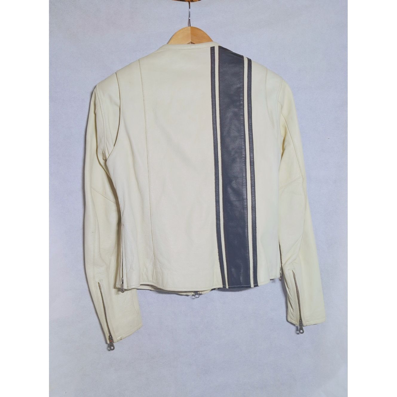 Harley Davidson Harley-Davidson Women's Cream Cafe Racer Leather Jacket S Size S / US 4 / IT 40 - 4 Thumbnail