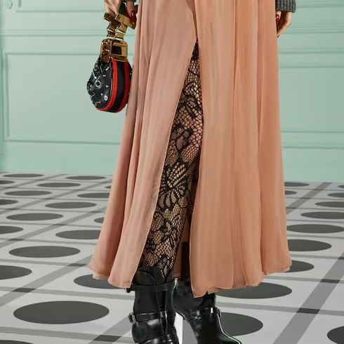 Gucci o1la5ras0526 Silk Chiffon Skirt in Pink Size 26" / US 2 / IT 38 - 2 Thumbnail