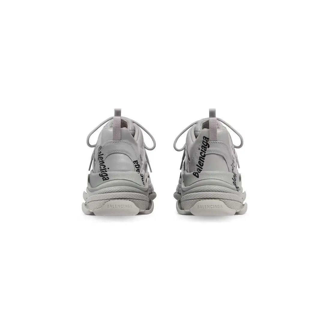 Balenciaga o1bcso1str1224 Triple S Logotype Sneakers in Grey/Black Size US 10 / EU 43 - 3 Thumbnail