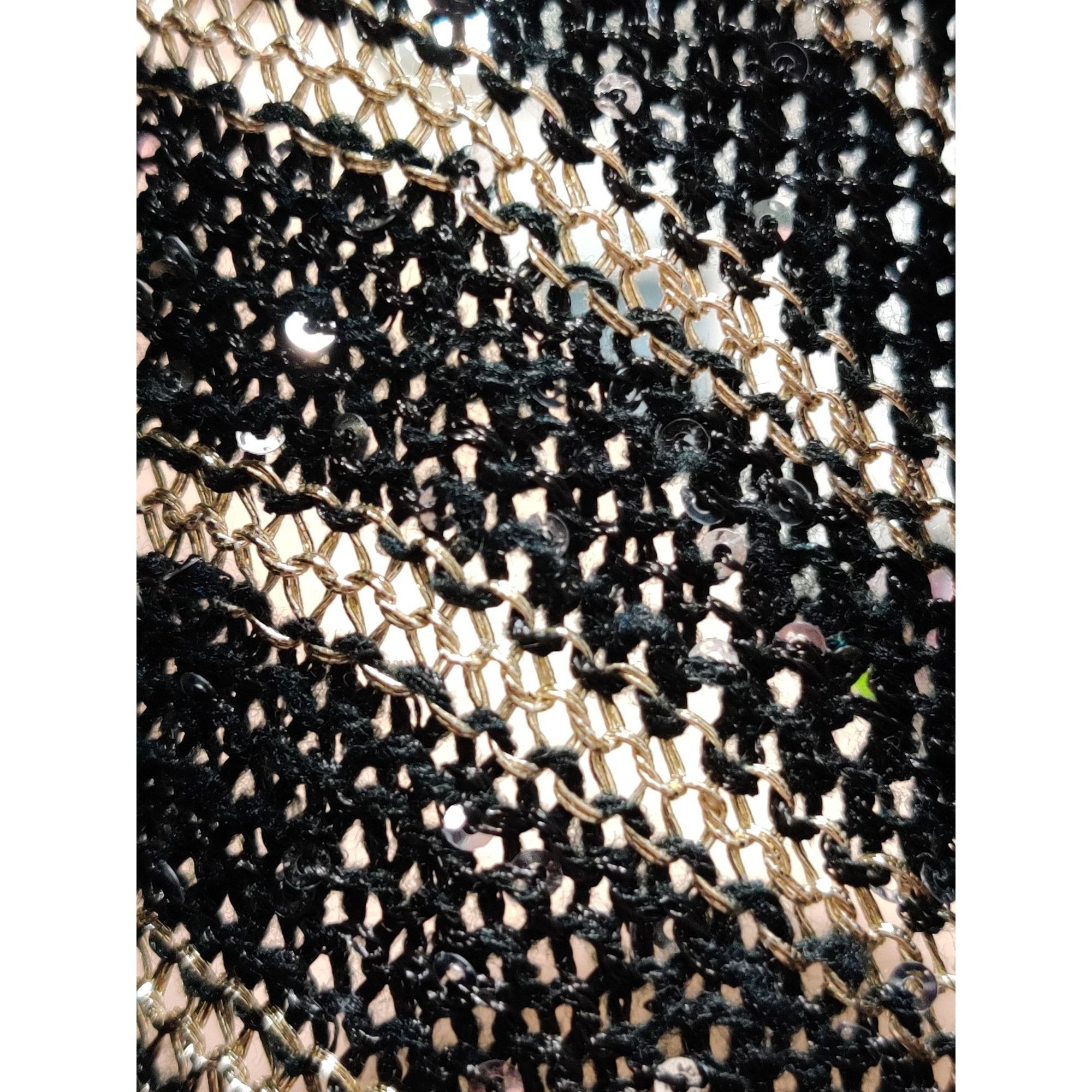 Vintage Vintage Escio Black Gold Sequin Stripe Knit Sweater Size M 8 Size M / US 6-8 / IT 42-44 - 5 Thumbnail
