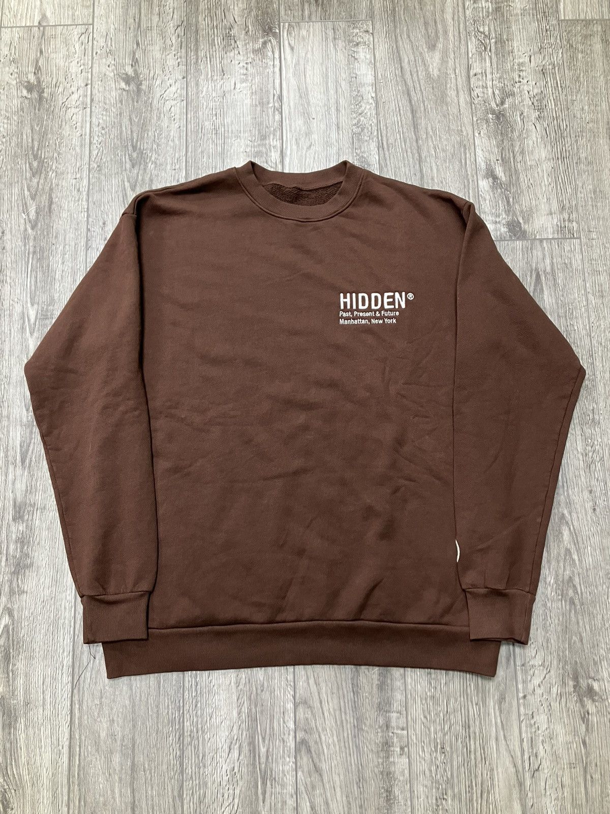 HIDDEN Hidden NY Logo Crewneck Sweatshirt Chocolate Size L | Grailed