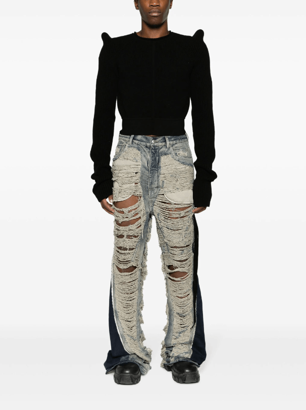 Rick Owens BNWT AW23 RICK OWENS "LUXOR" TEC PULL CROPPED SWEATER L Size US L / EU 52-54 / 3 - 11 Thumbnail