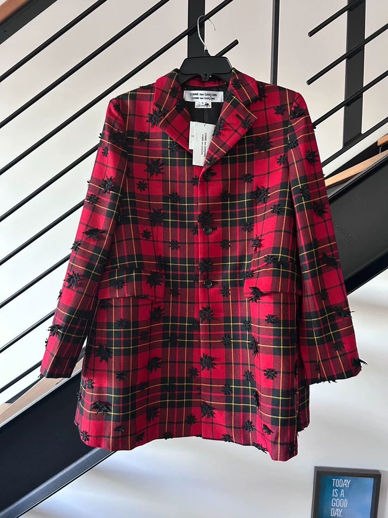 Comme des Garcons Comme Des Garcons Prickly Ball Red Plaid Jacket Size S / US 4 / IT 40 - 2 Thumbnail