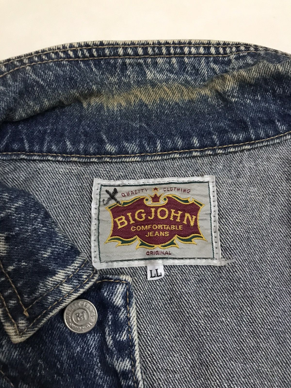 Big John × Vintage Vintage Big John Scoville Acid Wash Crop denim jacket Size US L / EU 52-54 / 3 - 6 Thumbnail