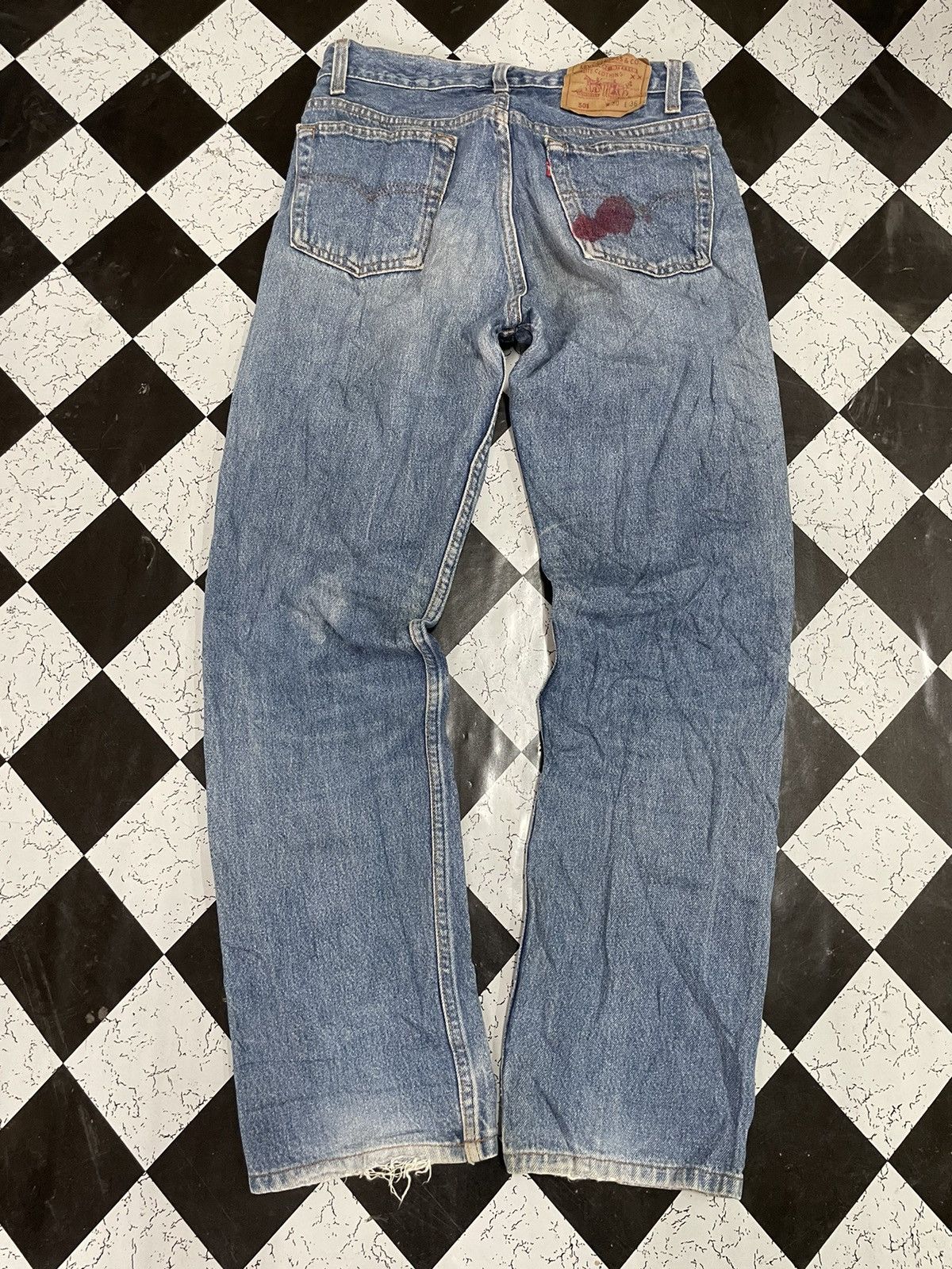 Levi's Vintage Clothing Levi's 501 vintage x Distressed denim Size US 29 - 2 Thumbnail