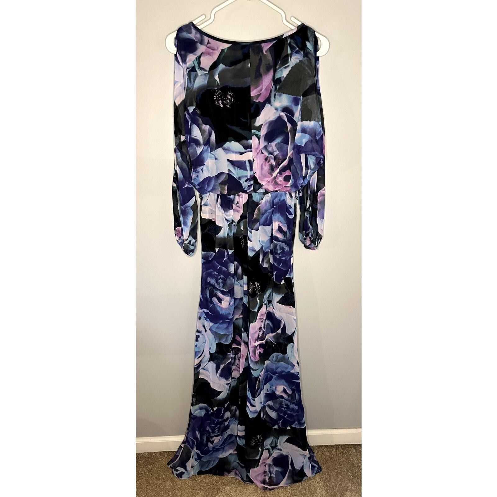 Vince Camuto Vince Camuto Floral Sheer Lined Chiffon Maxi Dress Women 2 Size XS / US 0-2 / IT 36-38 - 5 Thumbnail