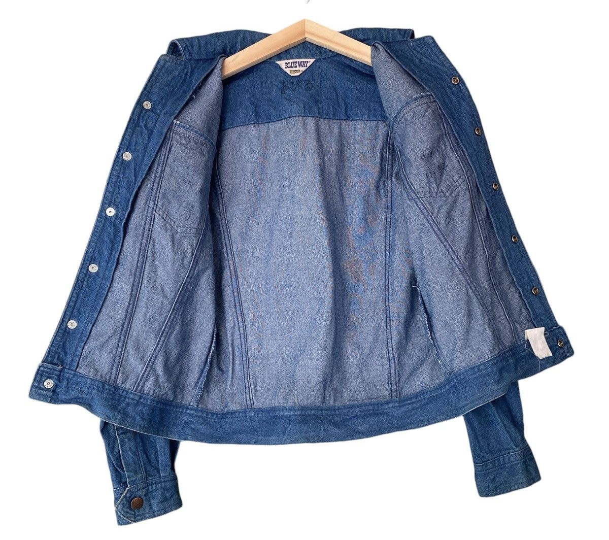 Vintage Vintage BLUE WAY Boys Denim Jacket Button Size US XXS / EU 40 - 15 Thumbnail