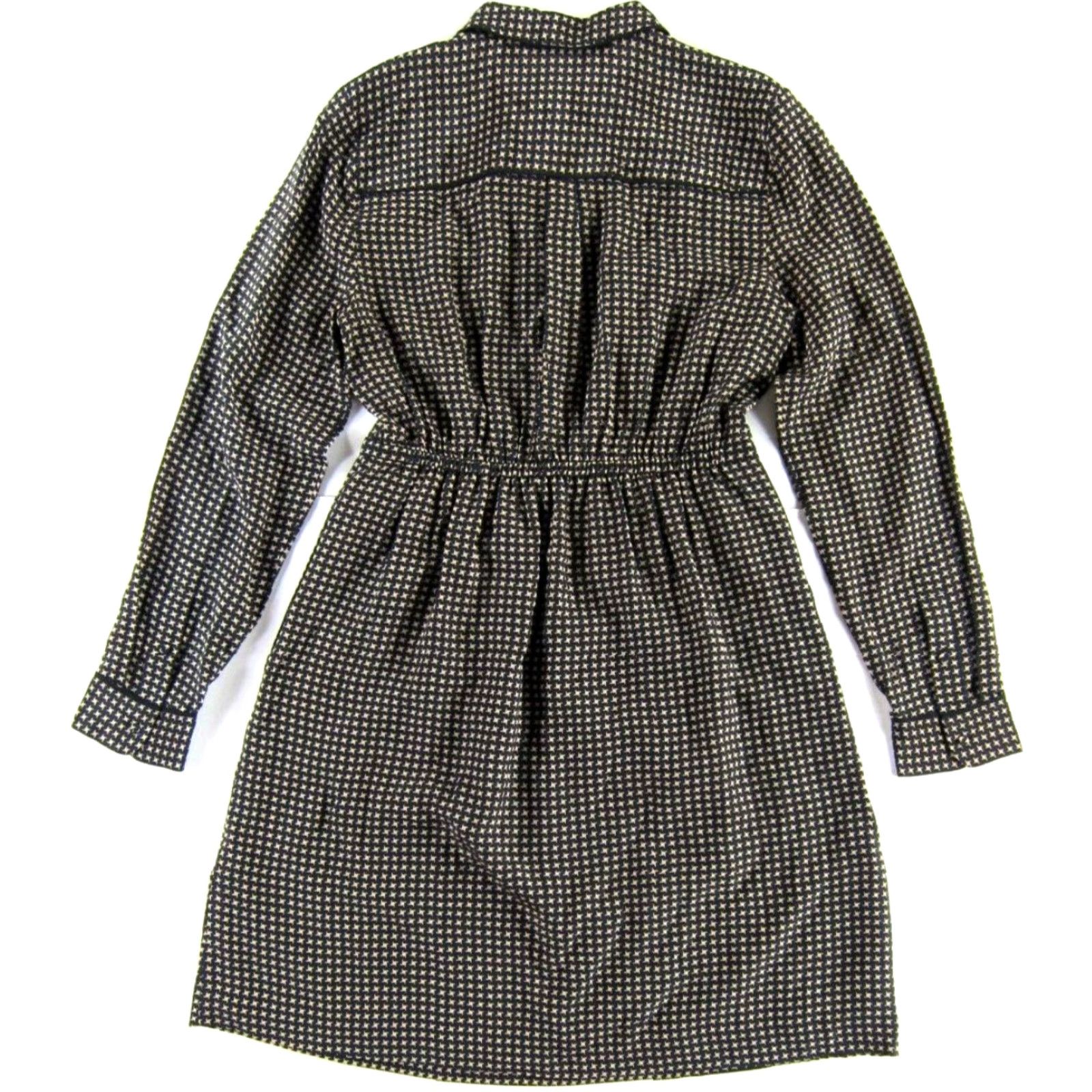 Madewell Madewell Shirt Dress 4 Adult Women 100% Silk Black Collared Long Sleeve Pocket Sheath Dress 4 Size S / US 4 / IT 40 - 2 Thumbnail