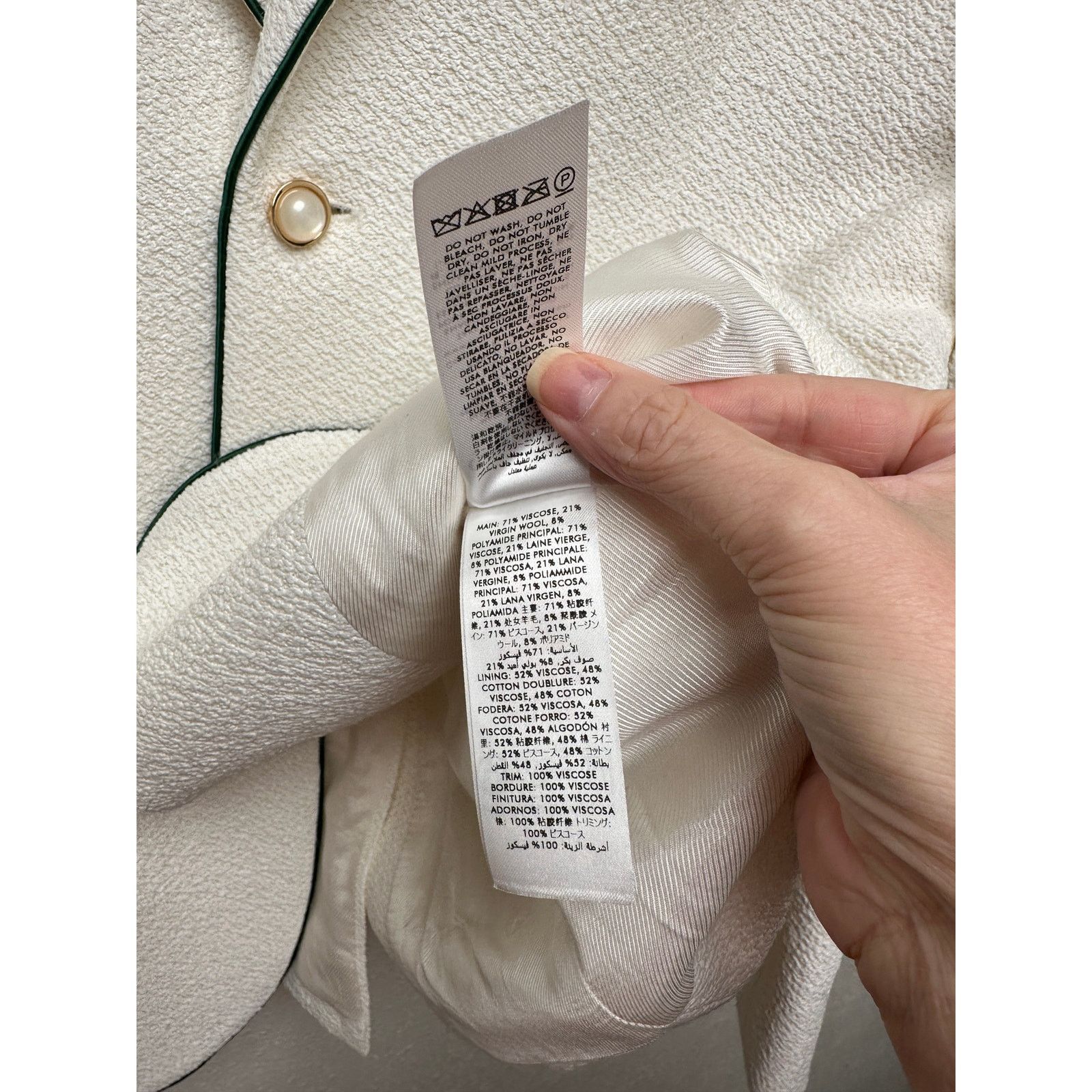 Casablanca Casablanca Tennis Club Ivory Piped Blazer Men's US 38 Size US M / EU 48-50 / 2 - 11 Thumbnail