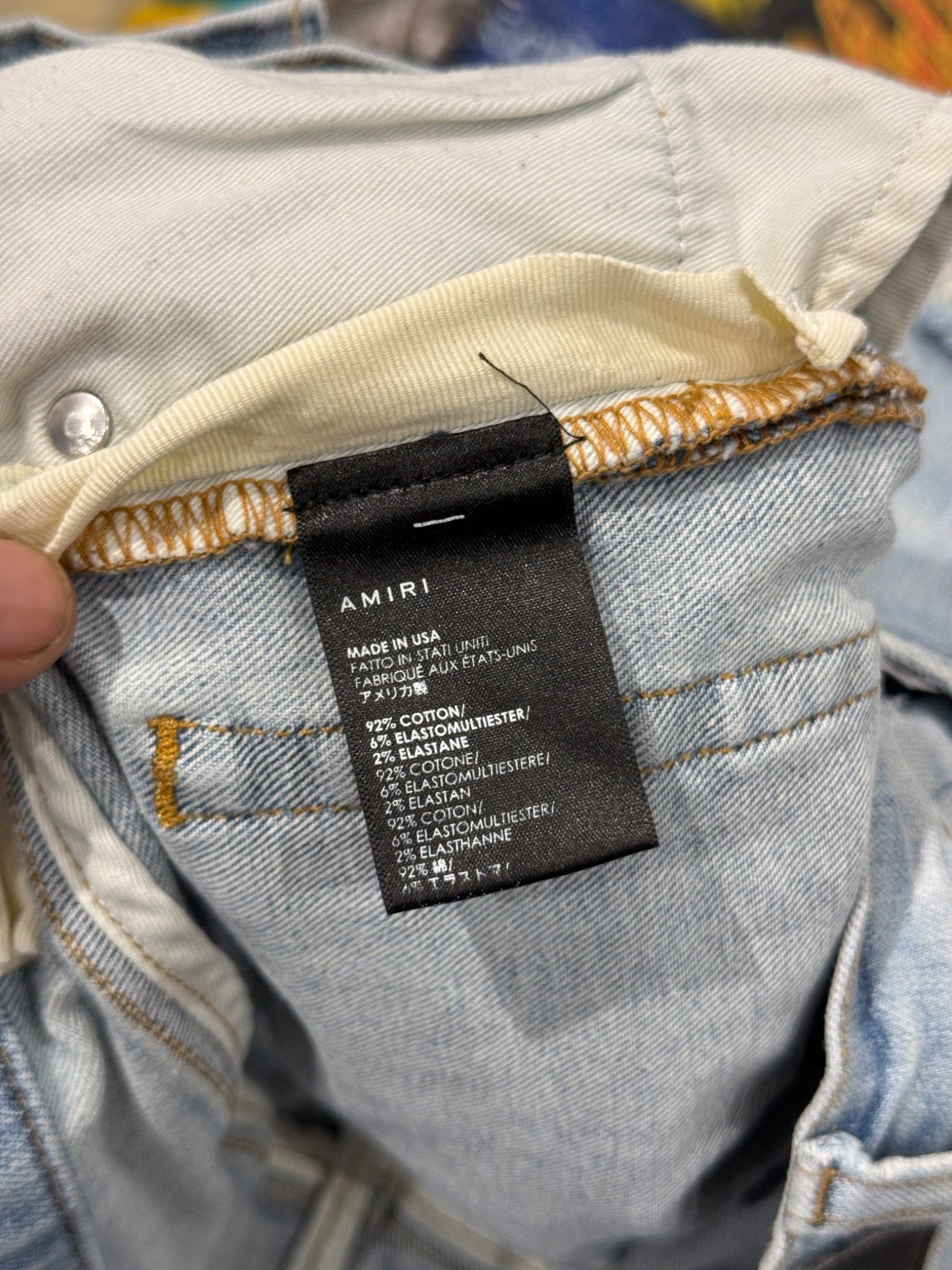 Amiri Amiri Kapital Patch Work Light Wash Jeans Size US 31 - 7 Thumbnail
