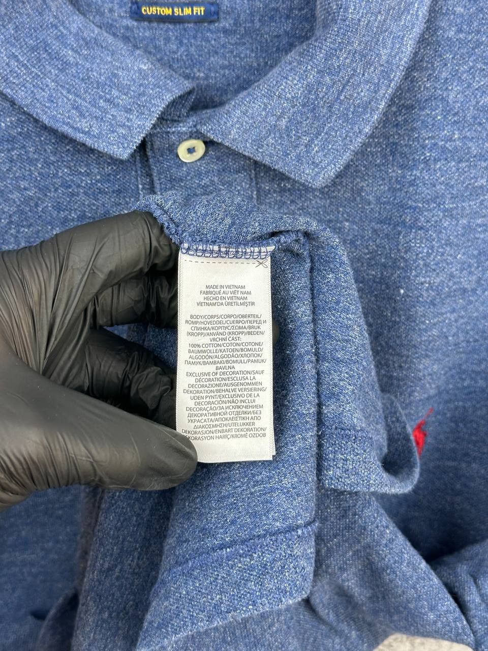 Polo Ralph Lauren Polo Ralph Lauren Polo Shirt Blue Heather Custom Slim Fit SS Size US L / EU 52-54 / 3 - 10 Thumbnail