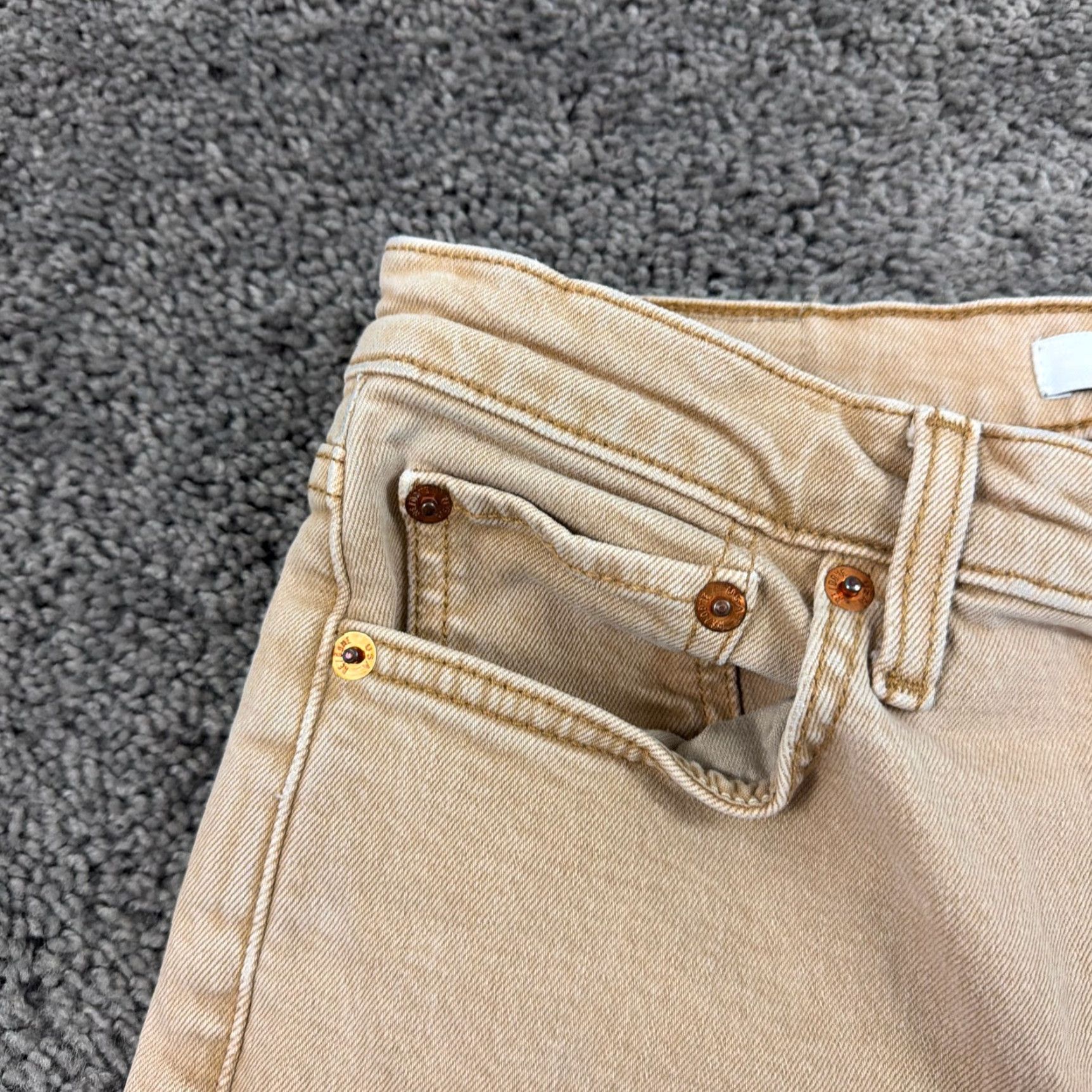 RE/DONE RE/DONE Jeans Womens 27 Beige Ankle High Rise Stretch Denim Stovepipe 70s 27x27 Size 27" / US 4 / IT 40 - 4 Thumbnail