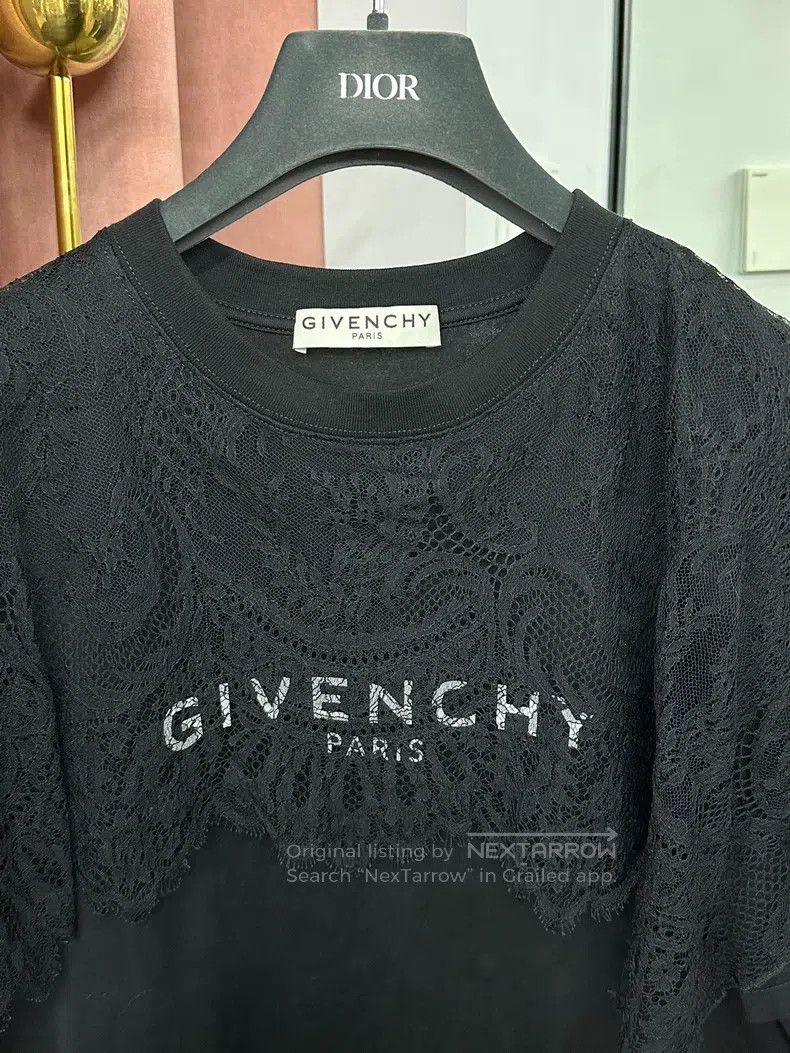 Other Givenchy Black Lace Letter T-Shirt Short Sleeve Top Size US XS / EU 42 / 0 - 2 Thumbnail