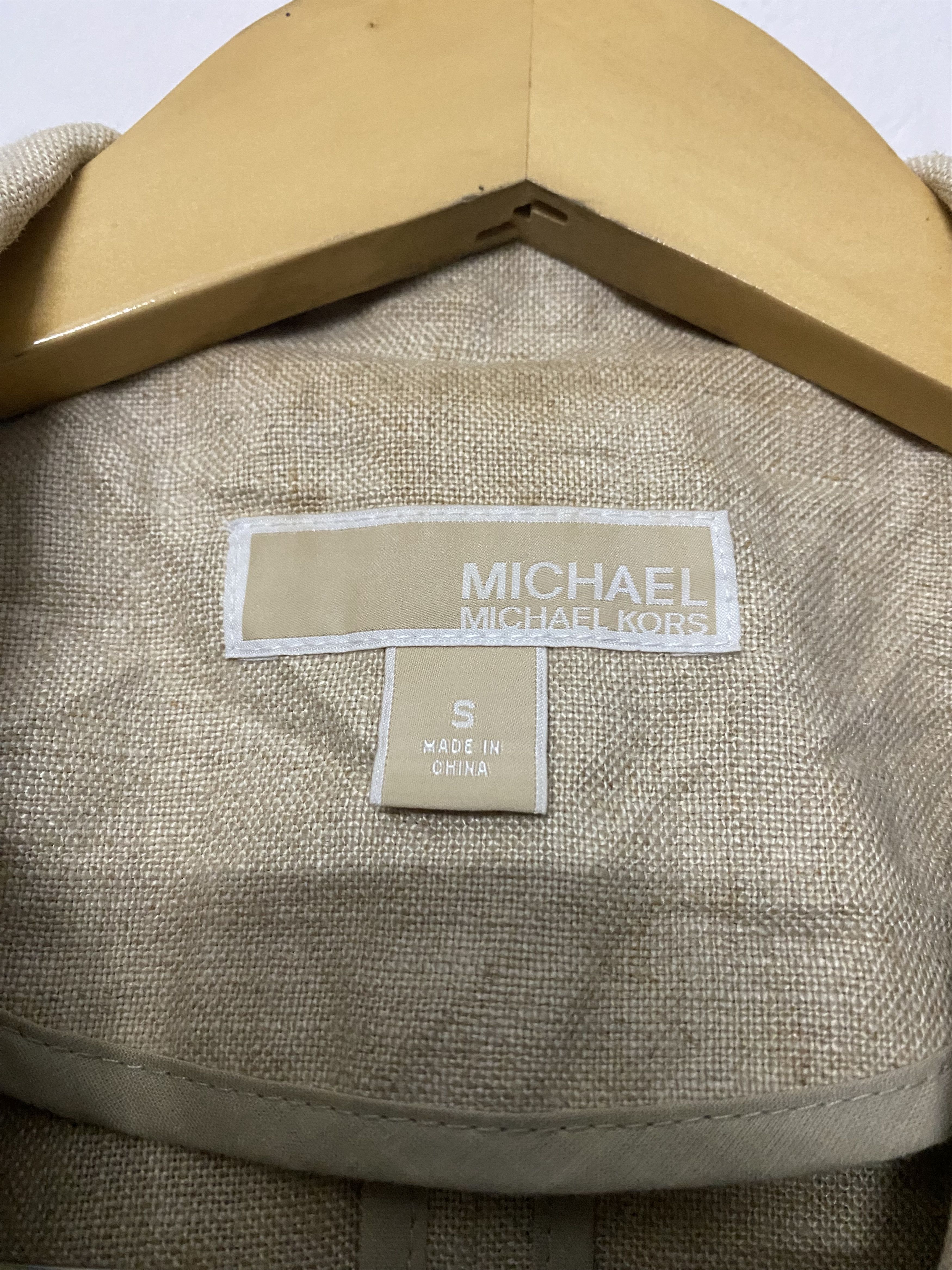 Michael Kors MICHAEL Michael Kors Linen Blend Single Button Blazer - Tan Size S / US 4 / IT 40 - 5 Thumbnail
