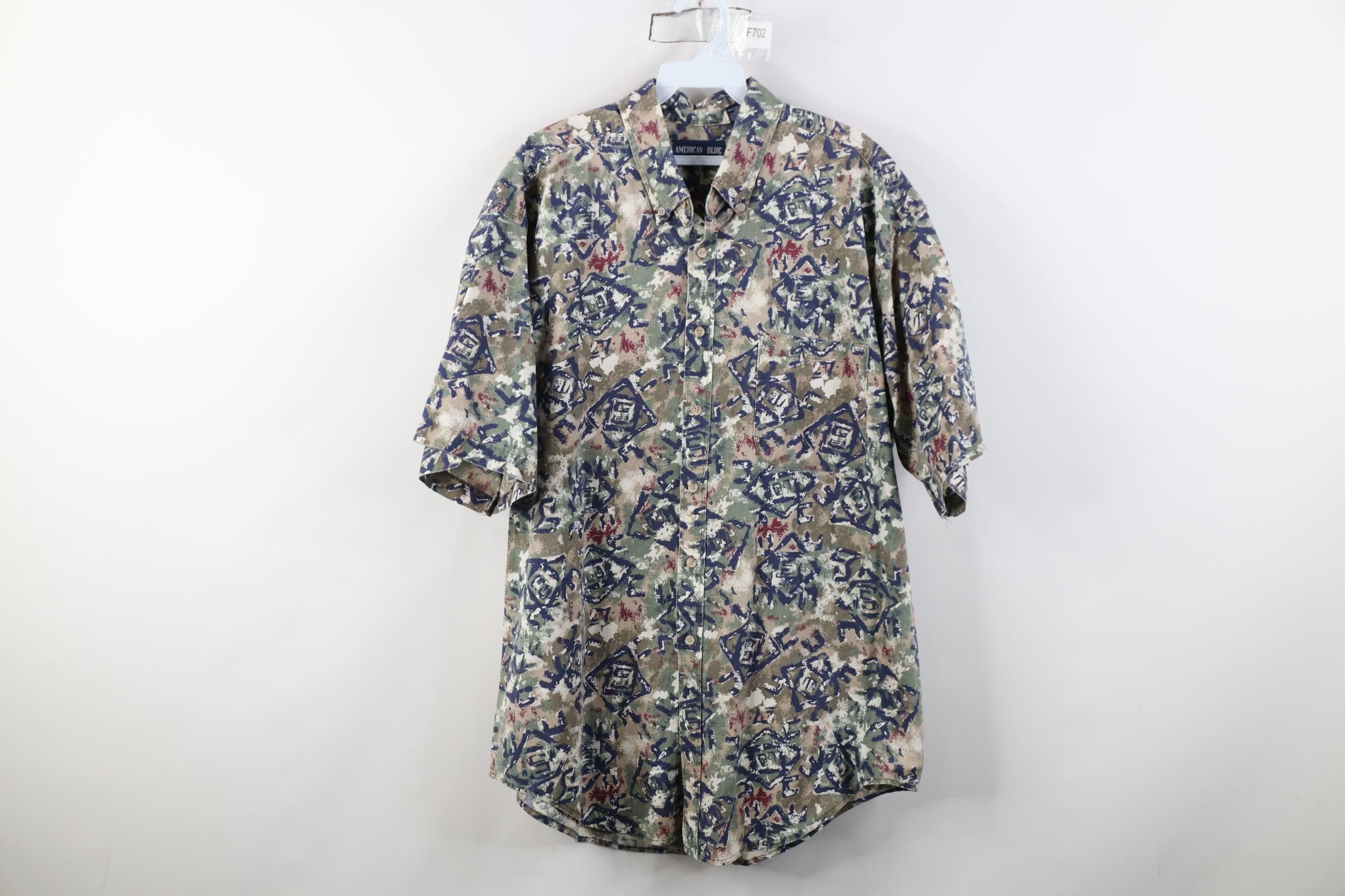 Vintage Vintage 90s Streetwear Art Collared Button Down Shirt USA Size US L / EU 52-54 / 3 - 1 Thumbnail