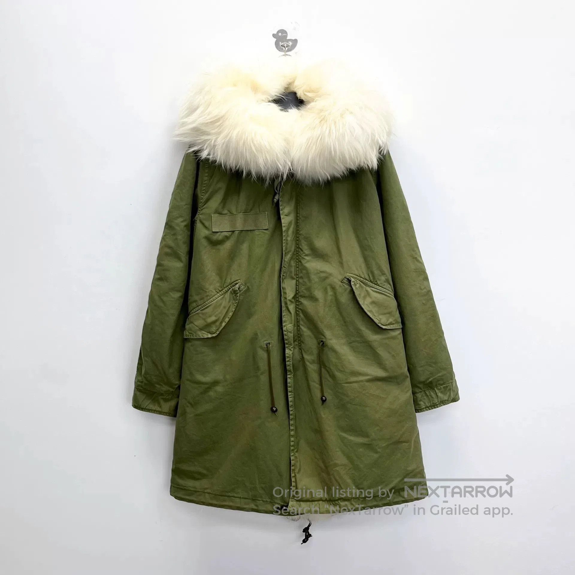 MR & MRS ITALY Mr&Mrs Military Green Fur Collar Coat. Size M / US 6-8 / IT 42-44 - 1 Thumbnail