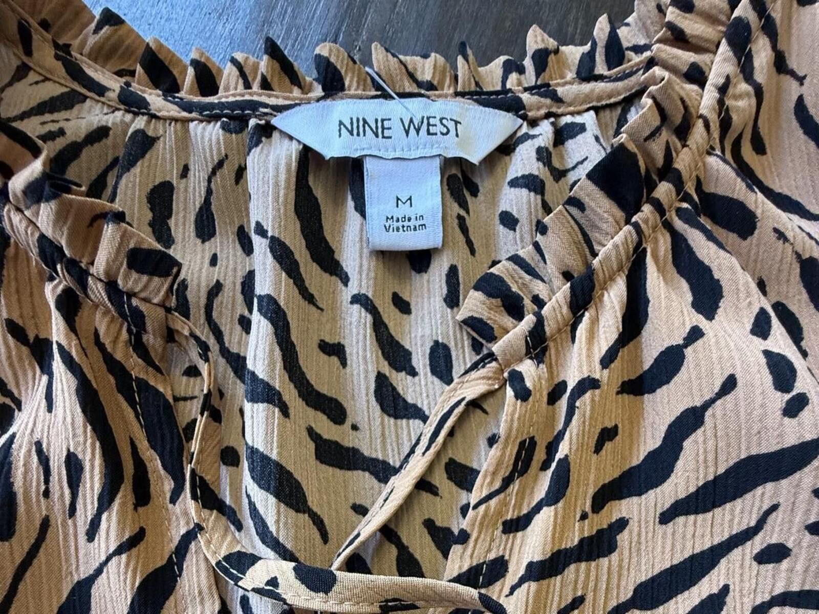 Nine West Nine West Women's Medium Animal Print Blouse Size M / US 6-8 / IT 42-44 - 2 Thumbnail