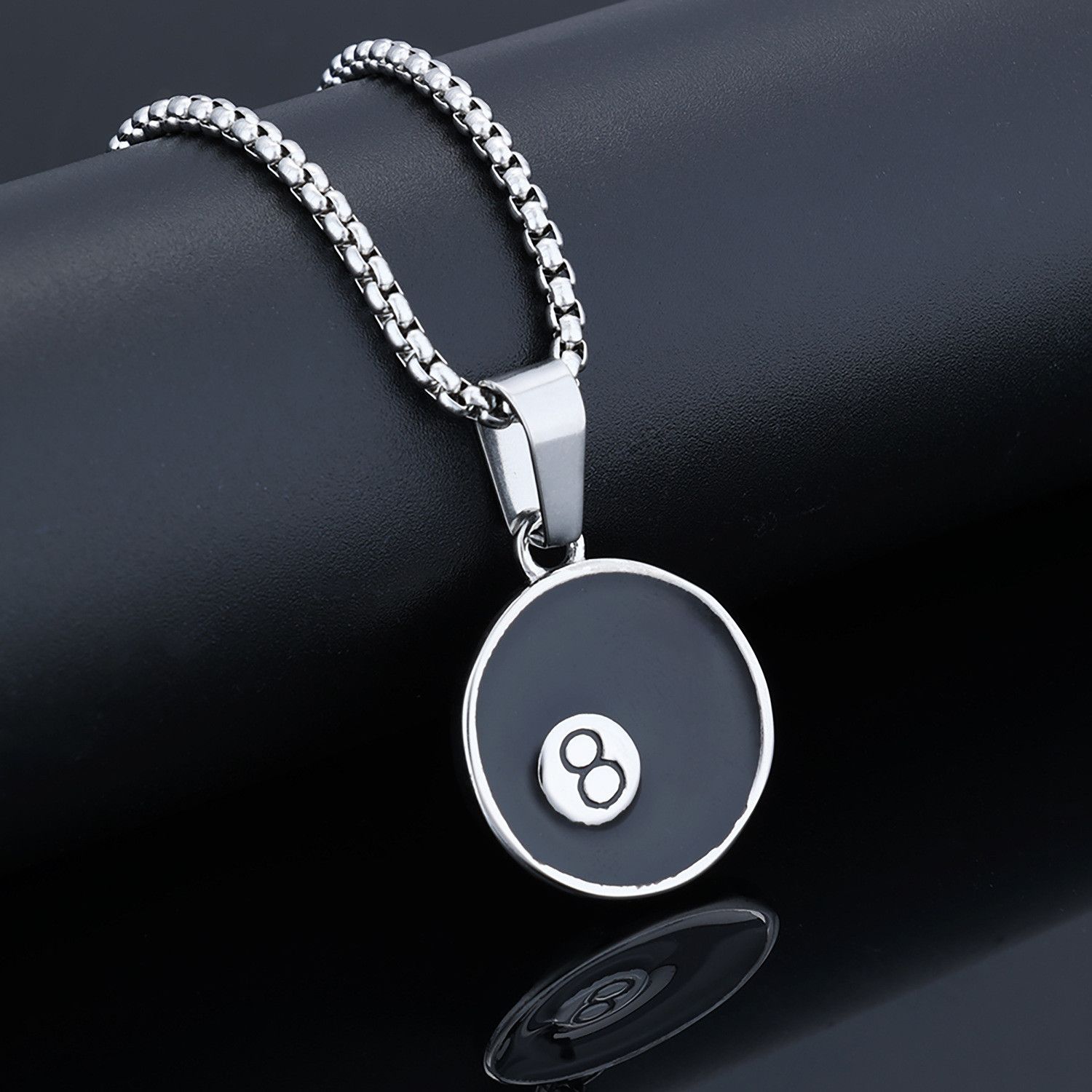 Jewelry Stainless Steel Lucky Eight Pendant Necklace Size ONE SIZE - 1 Thumbnail