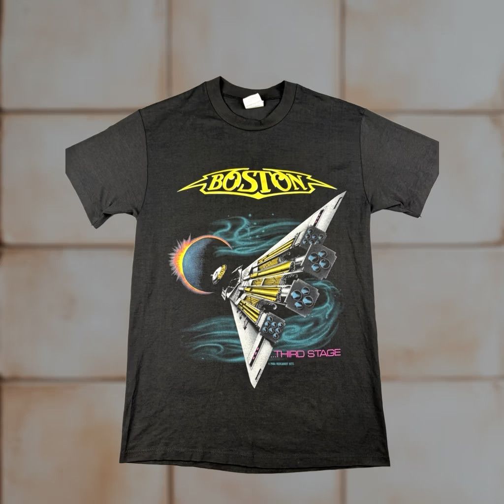 Vintage VINTAGE Boston Band Shirt Third Stage Tour Christmas Show USA 80s Shirt M Black Nike? Size US M / EU 48-50 / 2 - 1 Thumbnail