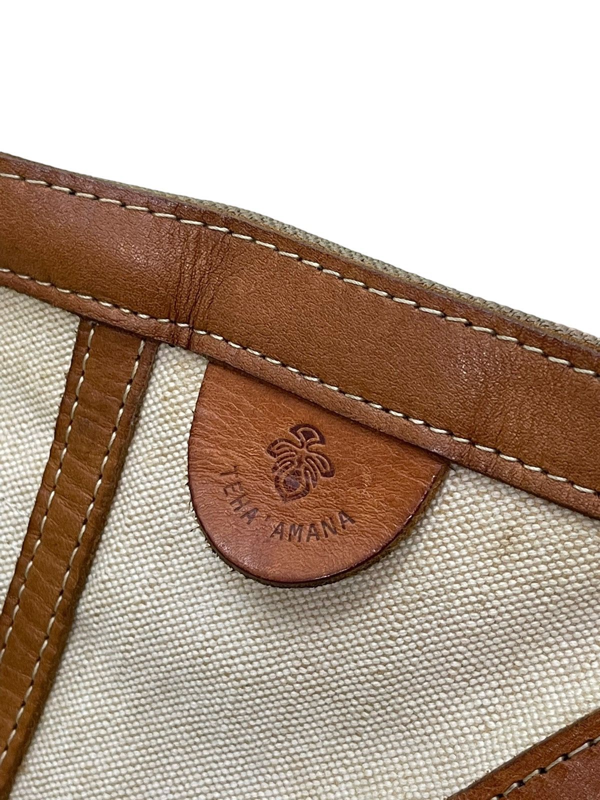 Japanese Brand Messenger Bag Teha Amana Leather Cotton Canvas Size ONE SIZE - 12 Thumbnail