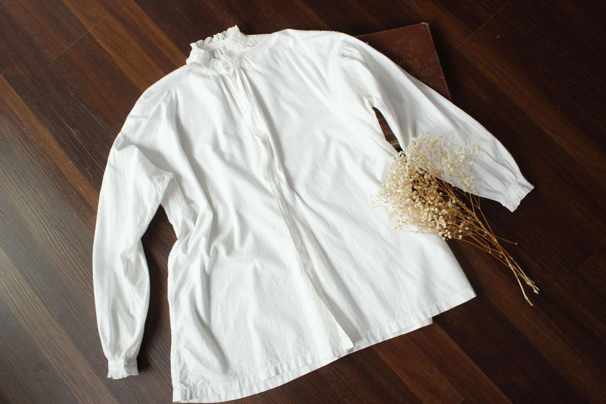 Vintage Vintage Antique 1900s Victorian Blouse, Volup White Cotton E Size 4XL / US 24-26 - 1 Thumbnail