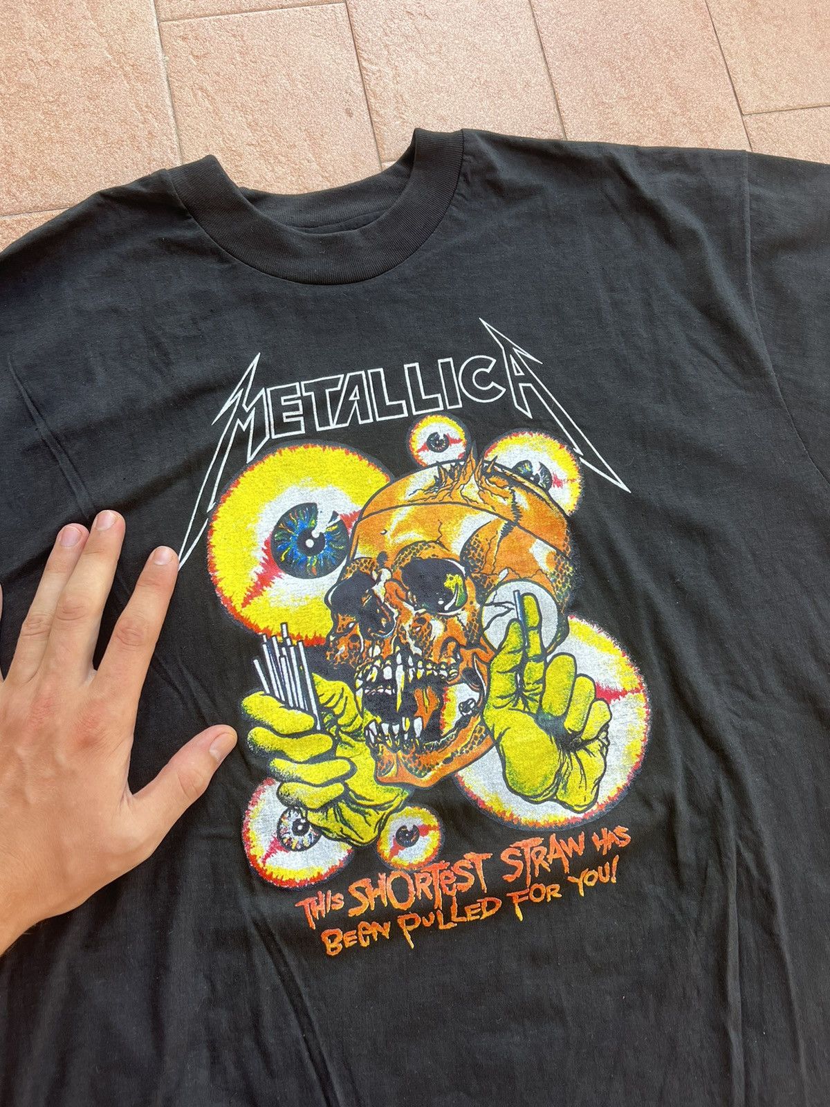 Band Tees × Metallica × Vintage Vintage 90s Metallica This Shortest Straw Tee Size US XL / EU 56 / 4 - 4 Thumbnail
