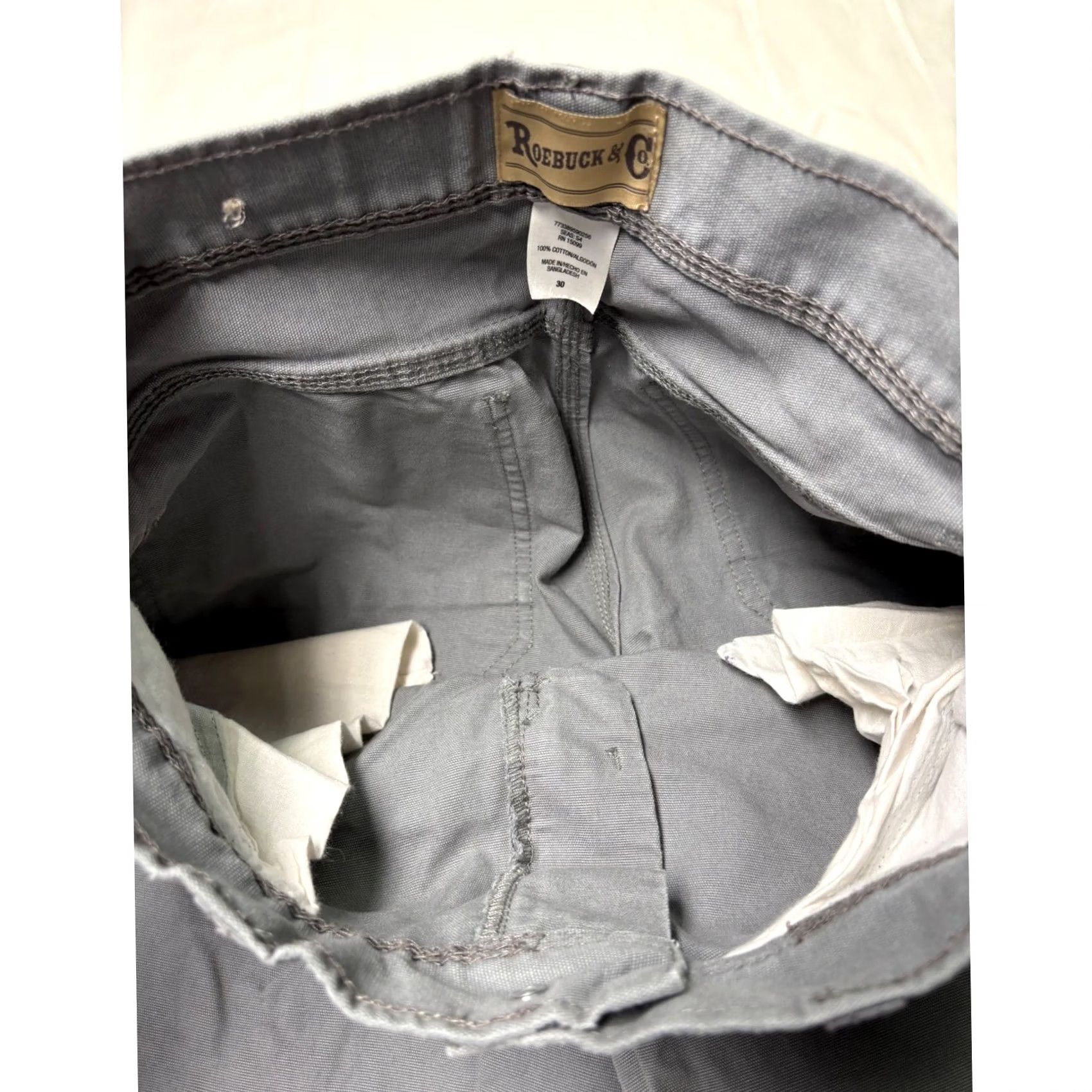 Vintage Roebuck & Co. Men's Gray Cotton Canvas Carpenter Shorts Size 30 Size US 30 / EU 46 - 3 Thumbnail