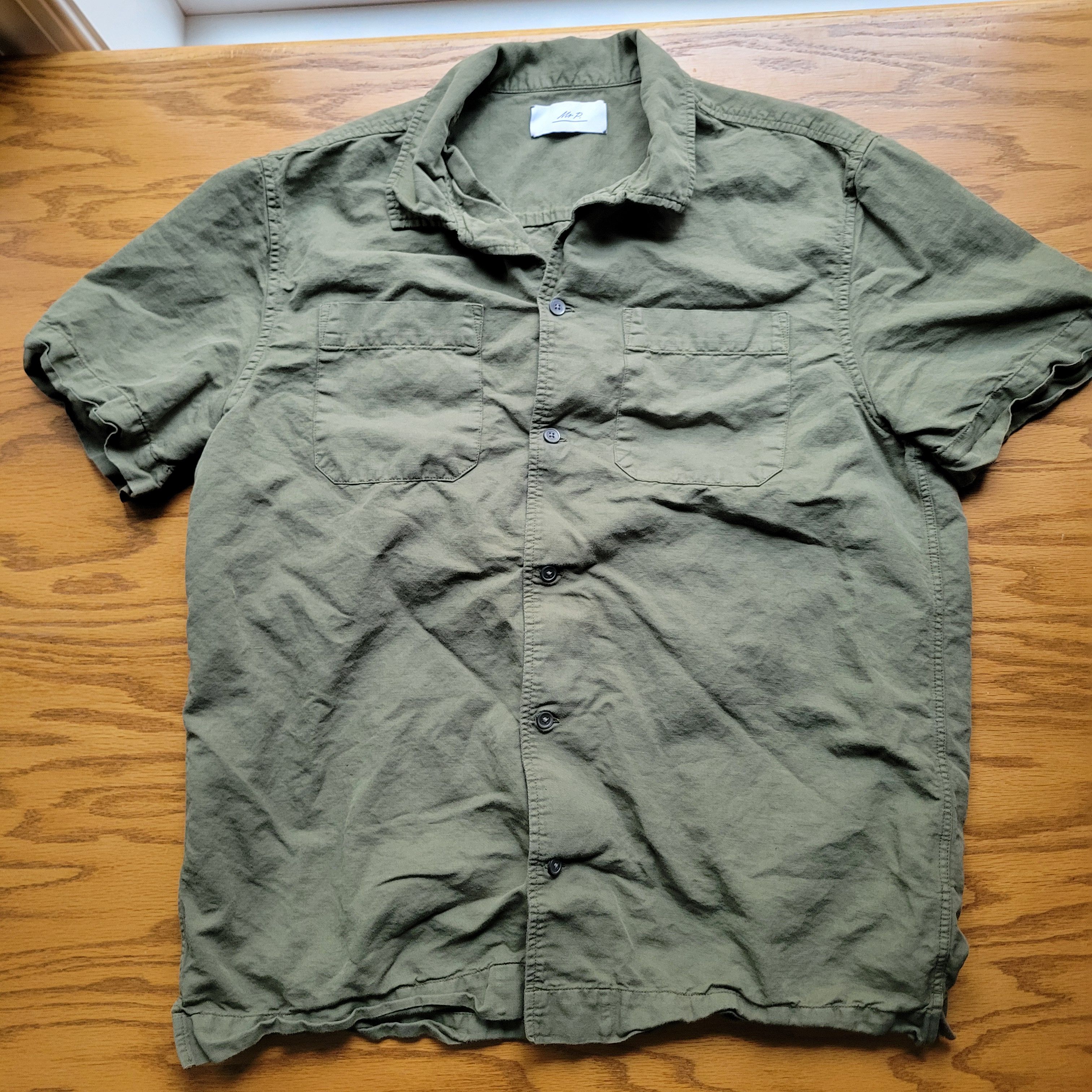 Mr P. Mr. P Michael Convertible-Collar Twill Shirt Size US M / EU 48-50 / 2 - 1 Thumbnail