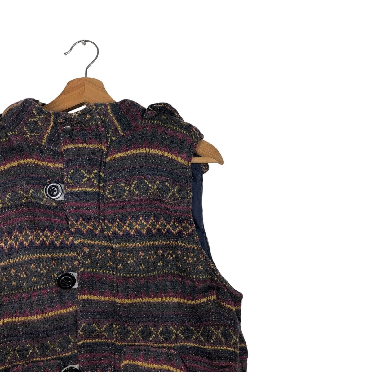 45rpm 📌Vintage Wool Vest Jacket Hoodie Create Barefoot Striped Size US M / EU 48-50 / 2 - 7 Thumbnail
