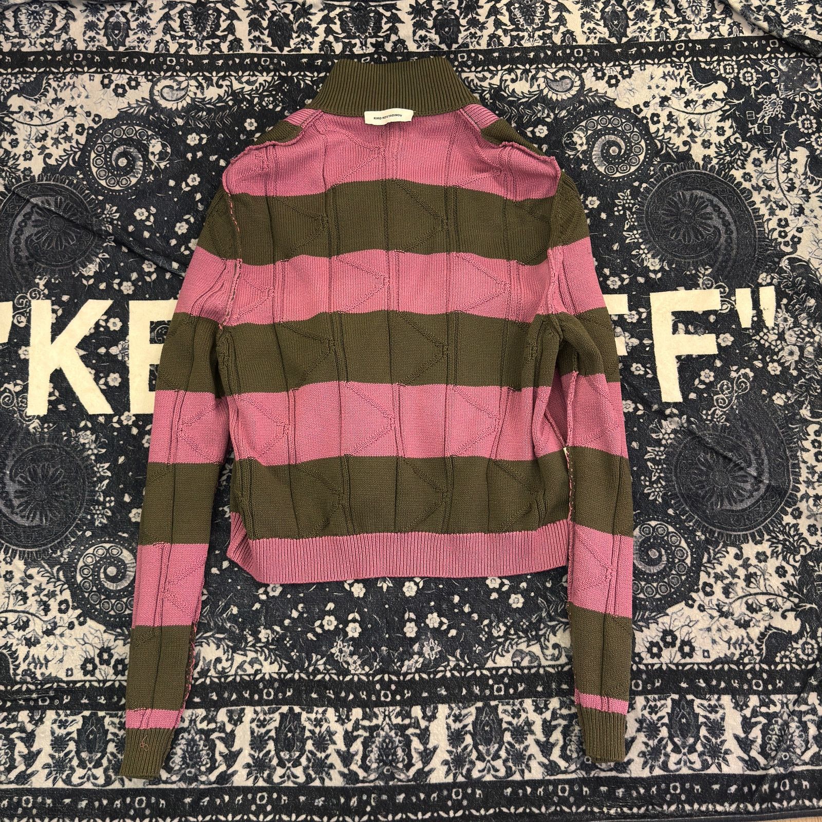 Kiko Kostadinov Kiko Kostadinov Pink & Khaki Merli Cardigan Size US L / EU 52-54 / 3 - 8 Thumbnail