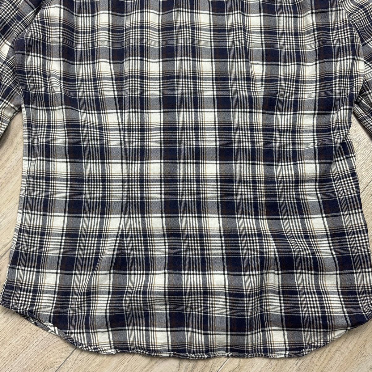 Designer Essential Fred Perry Navy Checkered Slim Fit Button Up Shirt Size US M / EU 48-50 / 2 - 18 Thumbnail