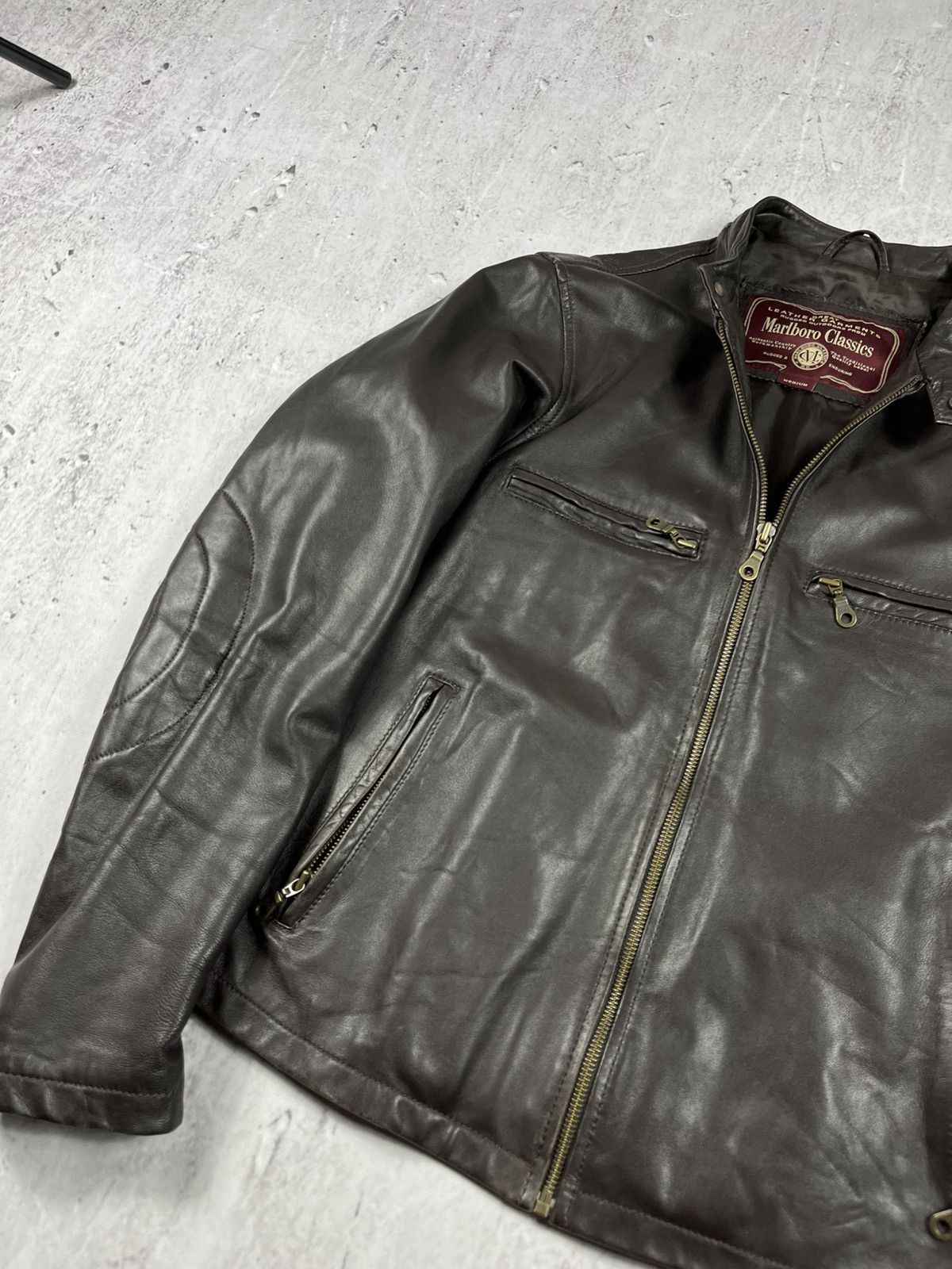Marlboro Classics × Vintage Marlboro clasics leather jacket lamb skin Brown Size US M / EU 48-50 / 2 - 7 Thumbnail