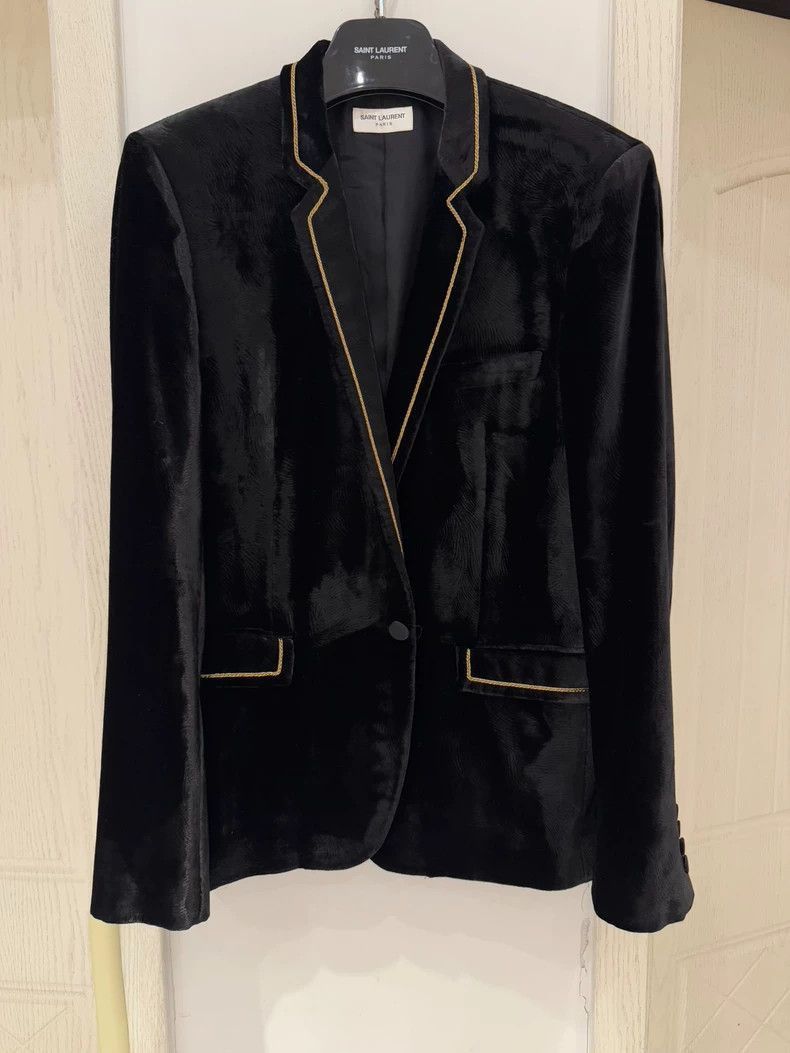 Saint Laurent Paris Saint Laurent Paris Black velvet jacket-2506 Size US L / EU 52-54 / 3 - 1 Thumbnail