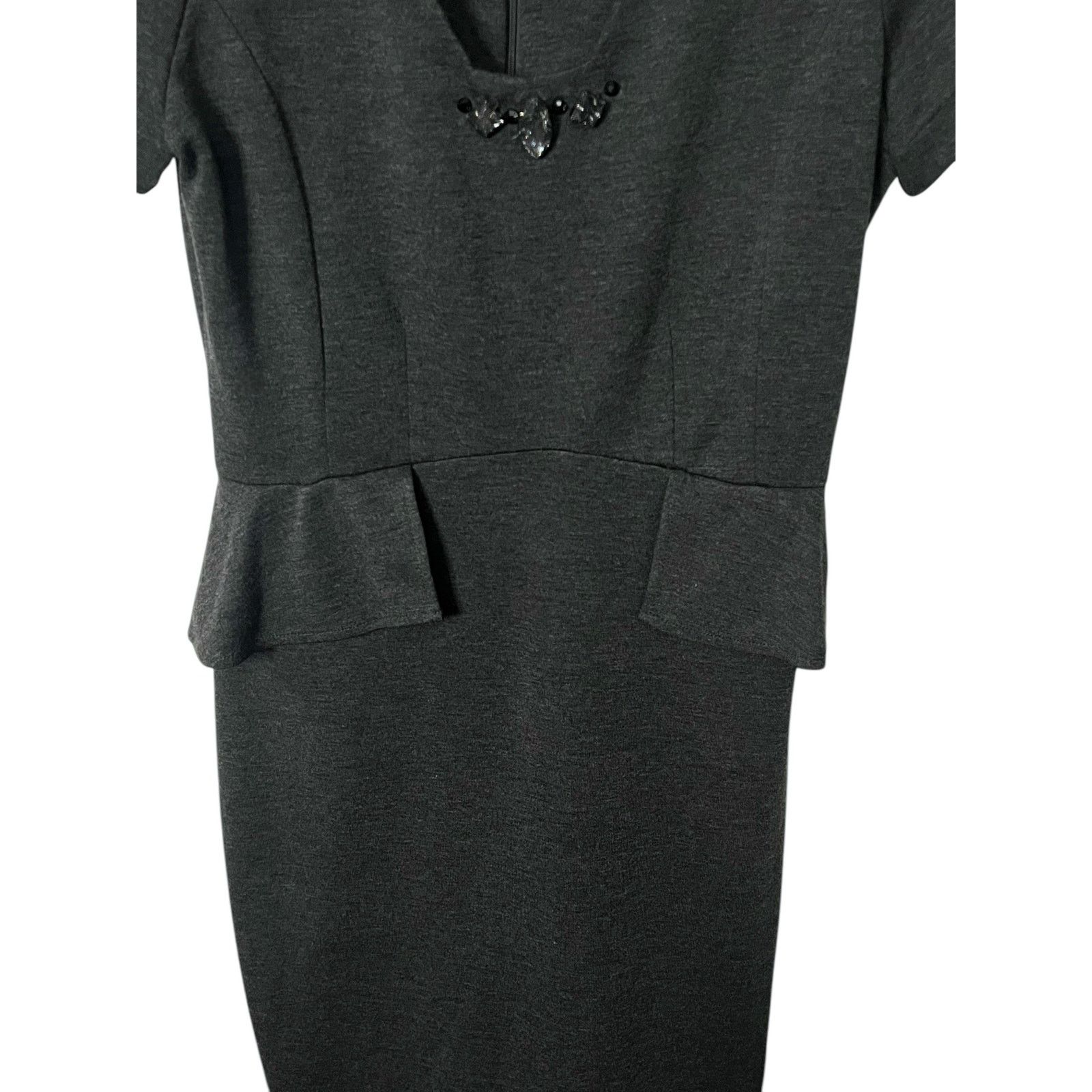 Other Danny & Nicole Charcoal Gray Peplum Dress - Size 12 Size XL / US 12-14 / IT 48-50 - 5 Thumbnail