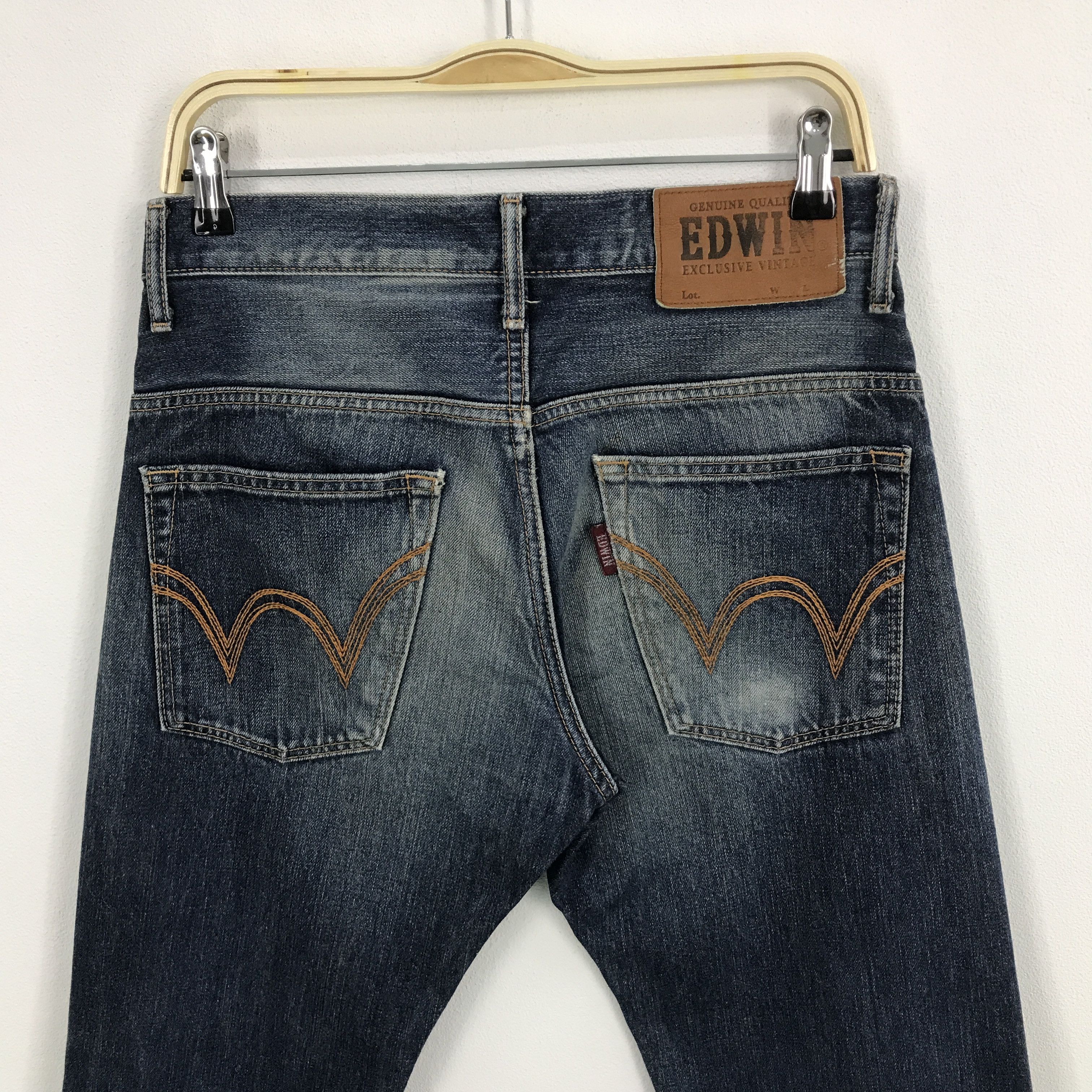 Japanese Brand Denim faded Edwin Japan distressed jean pants Size US 30 / EU 46 - 5 Thumbnail