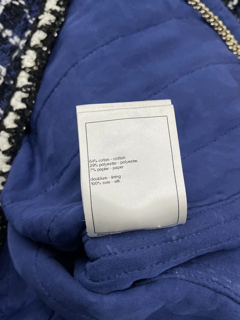 Chanel Chanel Blue plaid tweed coat Size S / US 4 / IT 40 - 6 Thumbnail