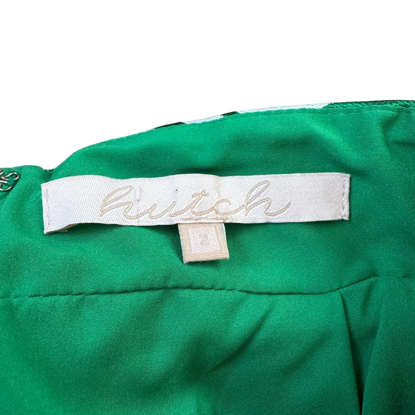 Hutch Green Palm Leaves Sleeveless Sheath Dress