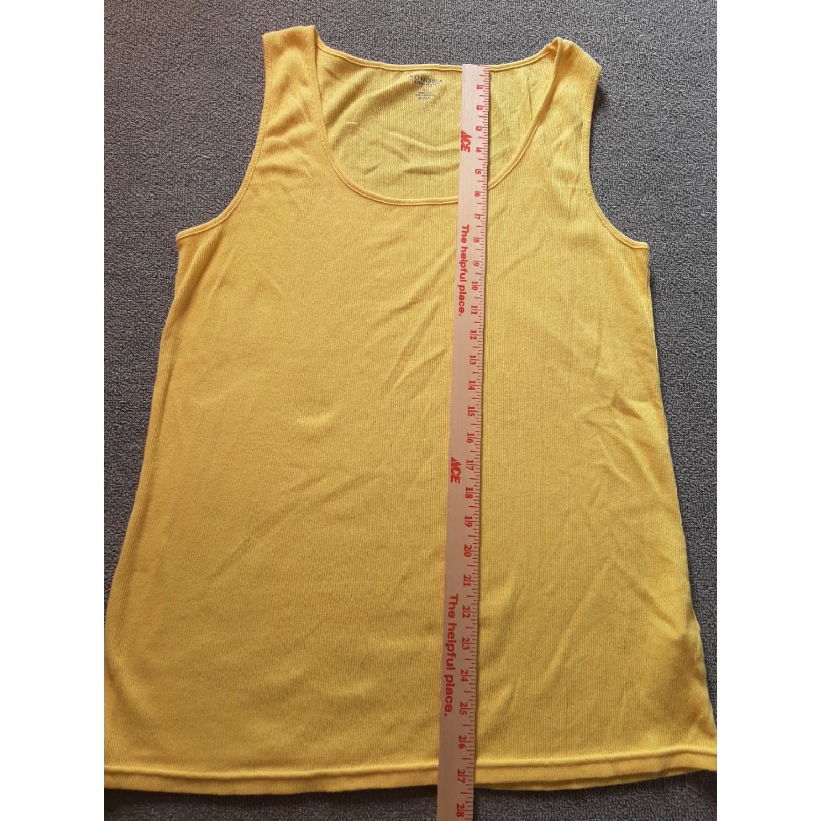 Vintage Sonoma Shirt Top Women XL Yellow Sleeveless Dragonfly Tank Pullover Casual Basic Dragonfly Pattern, Light stain sale Size XL / US 12-14 / IT 48-50 - 5 Thumbnail
