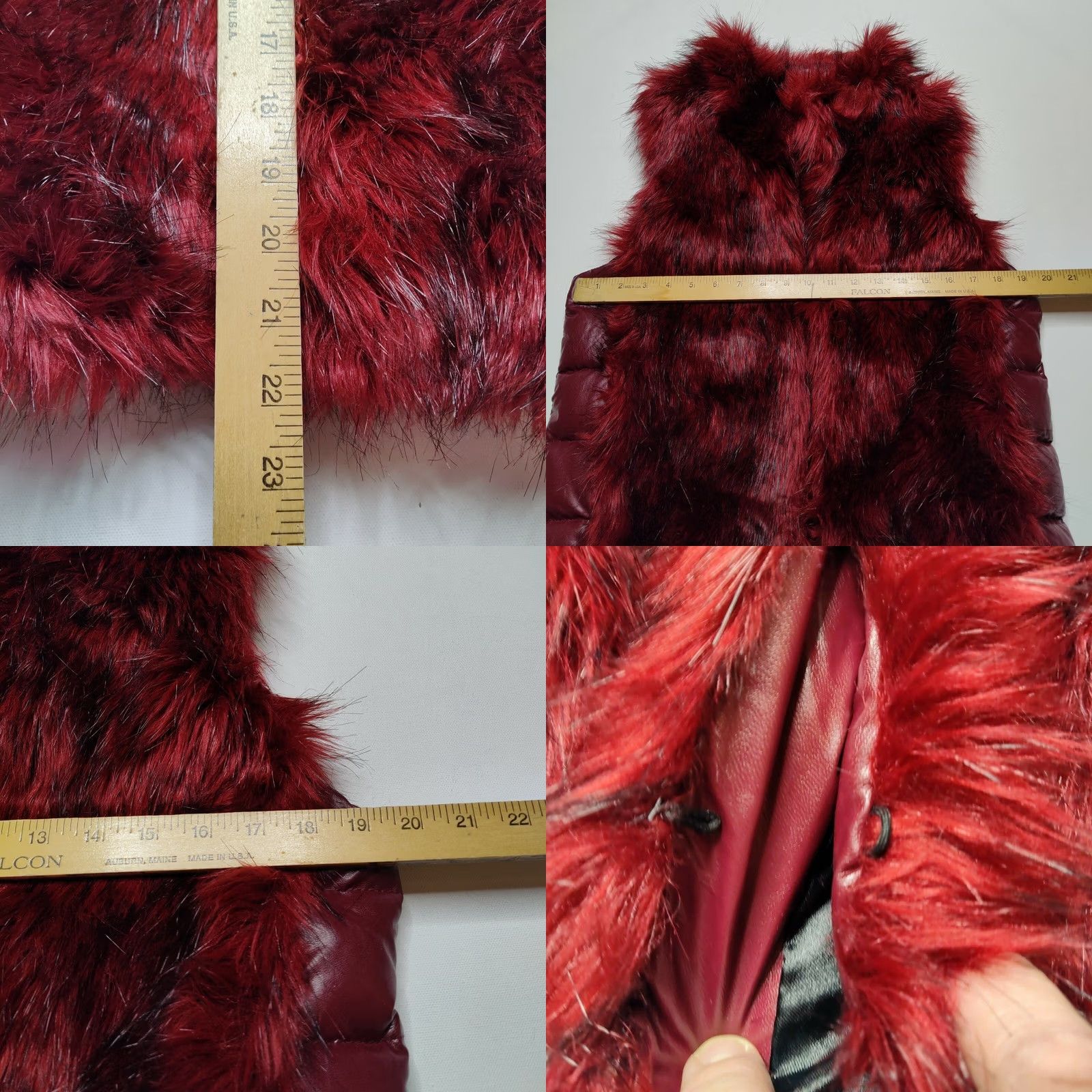 Buffalo David Bitton Buffalo by David Bitton Women Medium Merlot Faux Fur Down Puffer Vest NEW Size M / US 6-8 / IT 42-44 - 8 Thumbnail