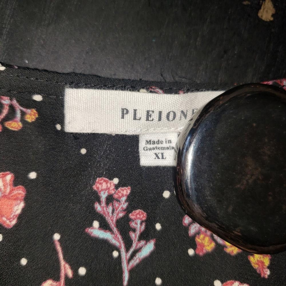 Designer CT378 Pleione Ladies Black Floral Long Sleeve Blouse XL Size XL / US 12-14 / IT 48-50 - 6 Thumbnail