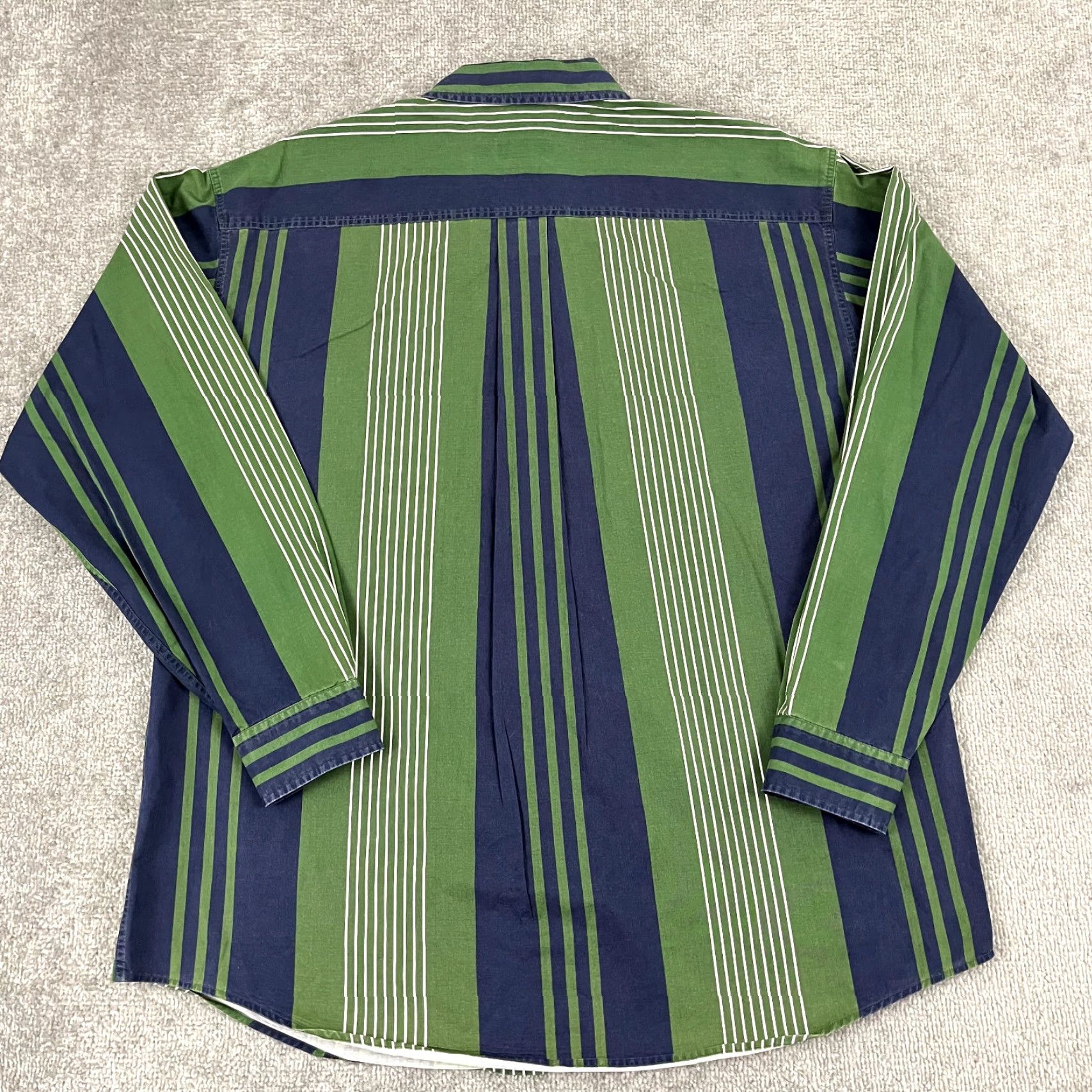J.Crew VINTAGE J.CREW Shirt Mens XL Blue Green Oarsman Button Up Long Sleeve 90s Y2K Size US XL / EU 56 / 4 - 7 Thumbnail