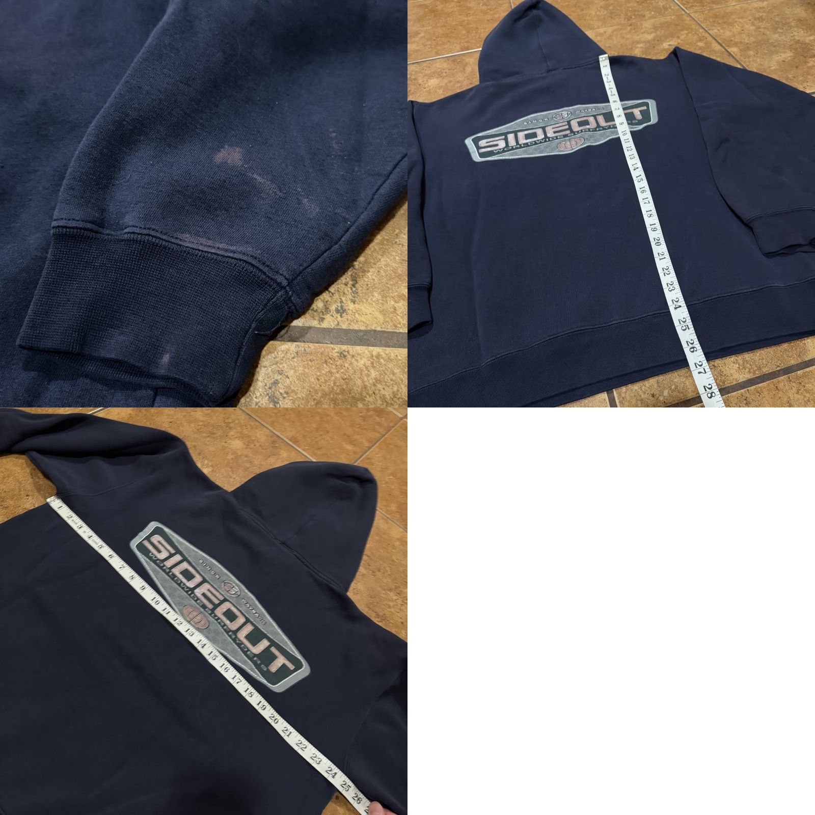 Sideout VTG Sideout Hoodie Sweatshirt Y2K Skater Surf Navy Blue Men’s XL Faded Rare Size US XL / EU 56 / 4 - 8 Thumbnail