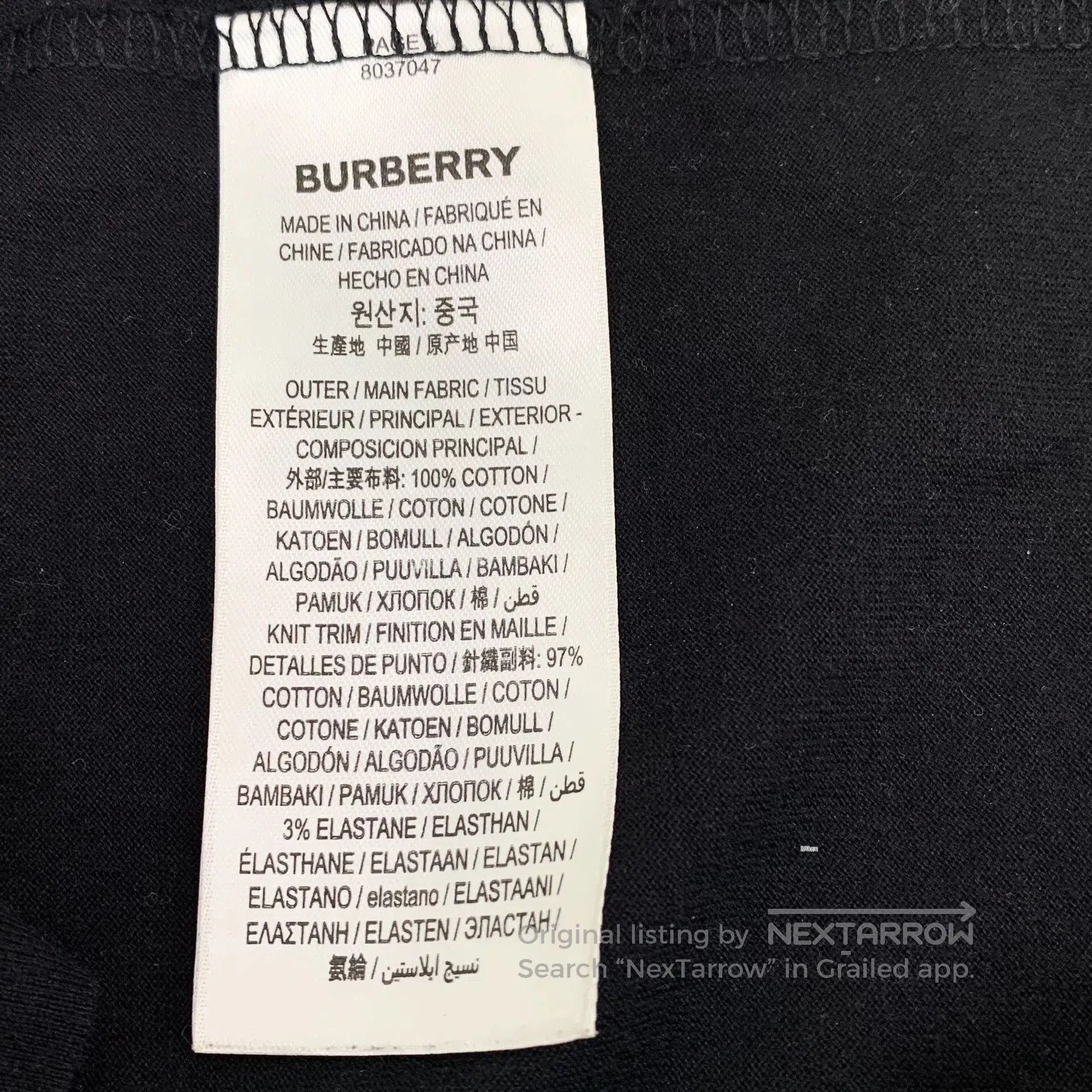 Burberry Burberry Black Logo Embroidered Cotton T. Size US M / EU 48-50 / 2 - 6 Thumbnail
