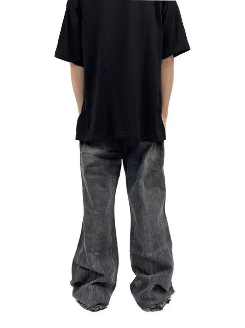 VIBE Washed and distressed Y2K leg ripped micro flare jeans Size US 32 / EU 48 - 1 Preview