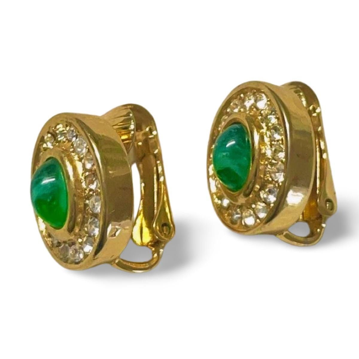 Dior Vintage Christian Dior earrings with green glass Size ONE SIZE - 4 Thumbnail