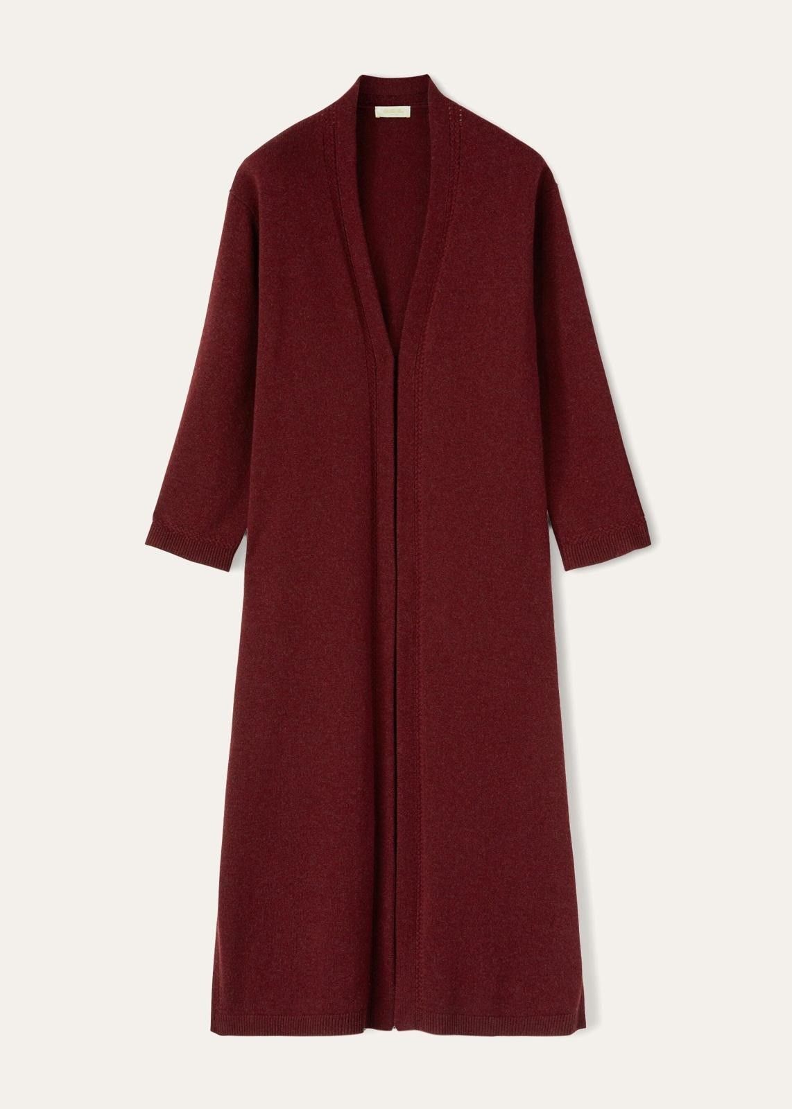 Loro Piana o1srvl11e1124 Cocooning Long Cardigan in Burgundy Size M / US 6-8 / IT 42-44 - 1 Thumbnail
