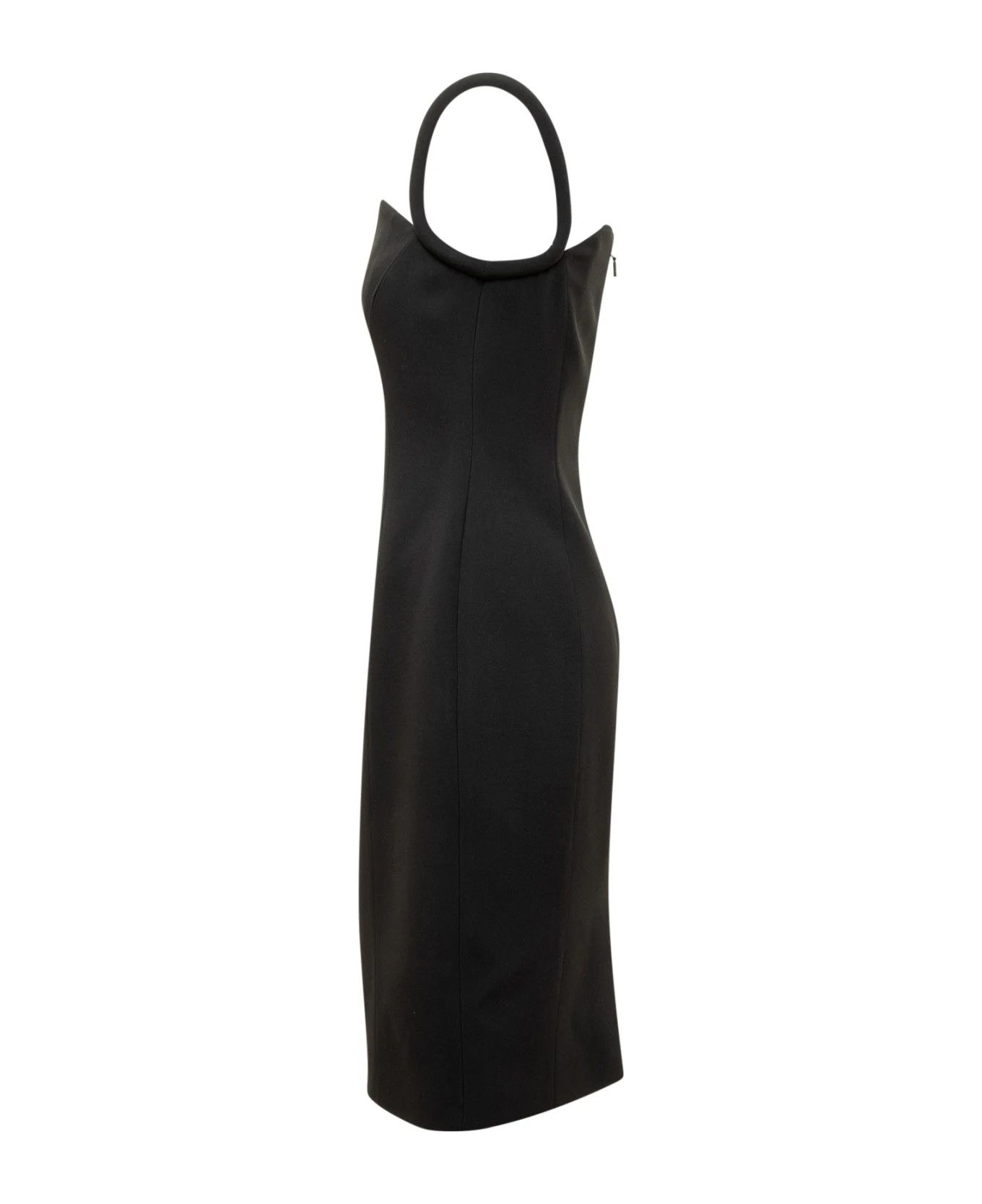 Versace o1y0226 Midi Dress in Black Size S / US 4 / IT 40 - 3 Thumbnail